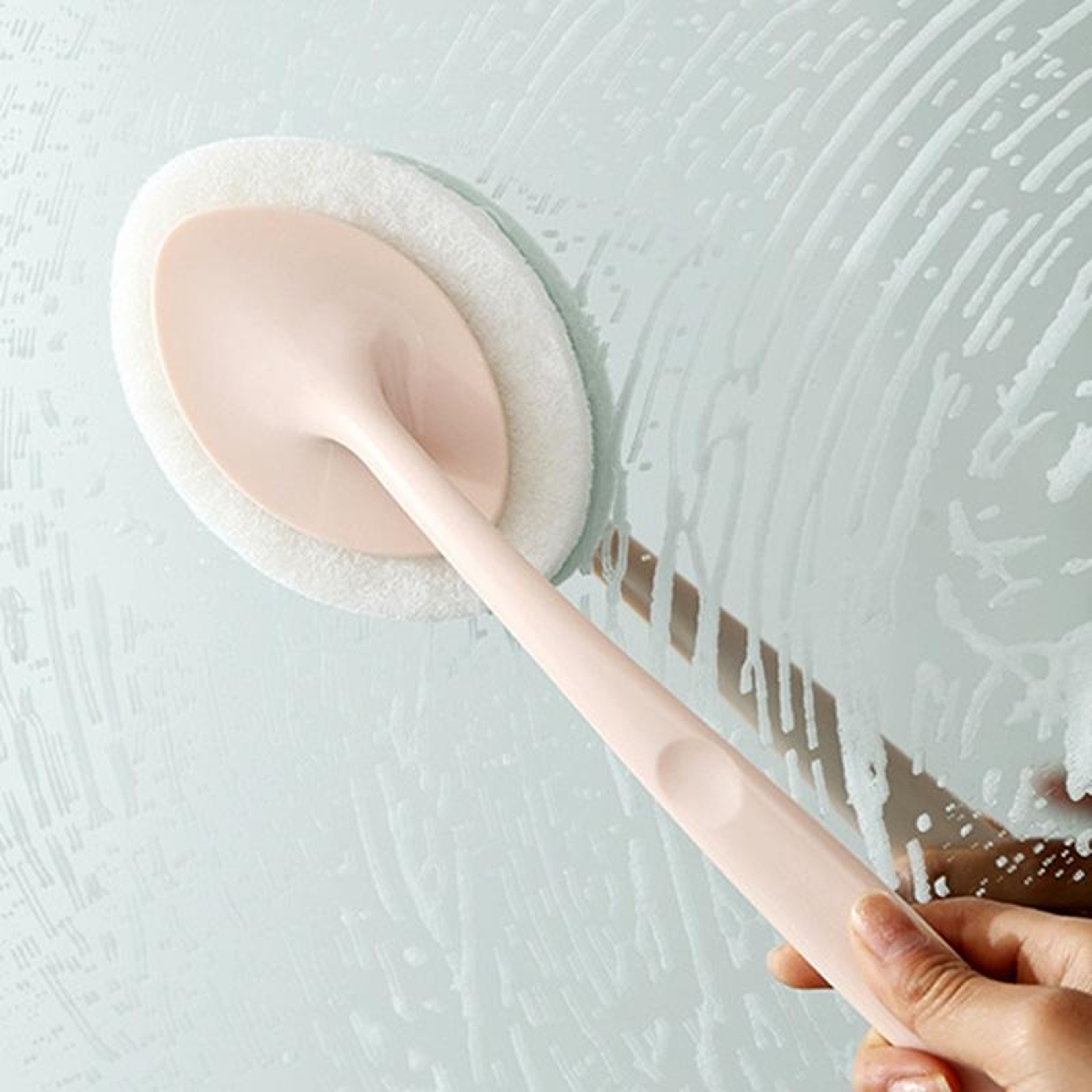 Long Handle Bathroom Sponge Brush For Tile Tub  Floor Cleaning 5