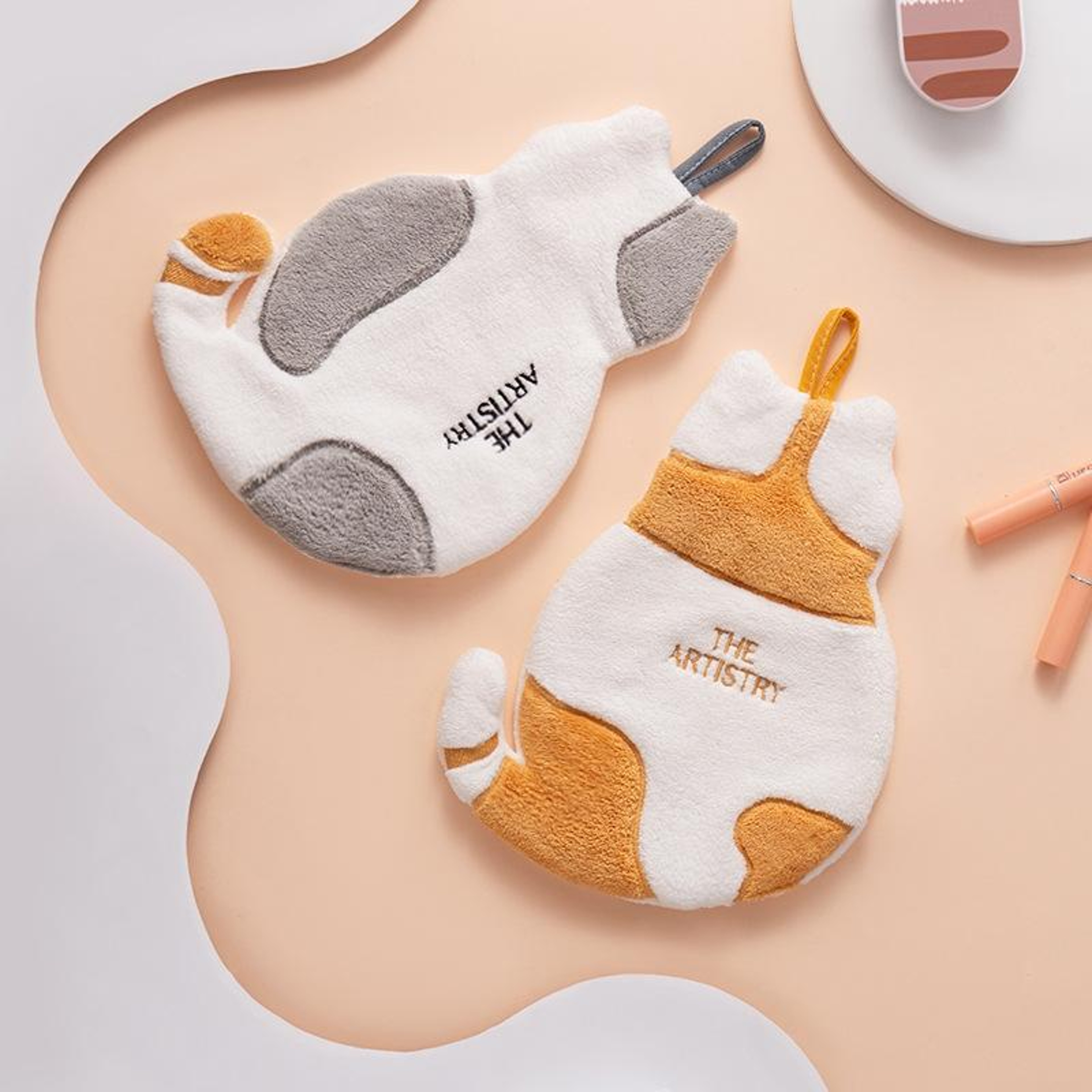 Cute Cat Hanging Hand Towel For Bathroom And Kitchen 0