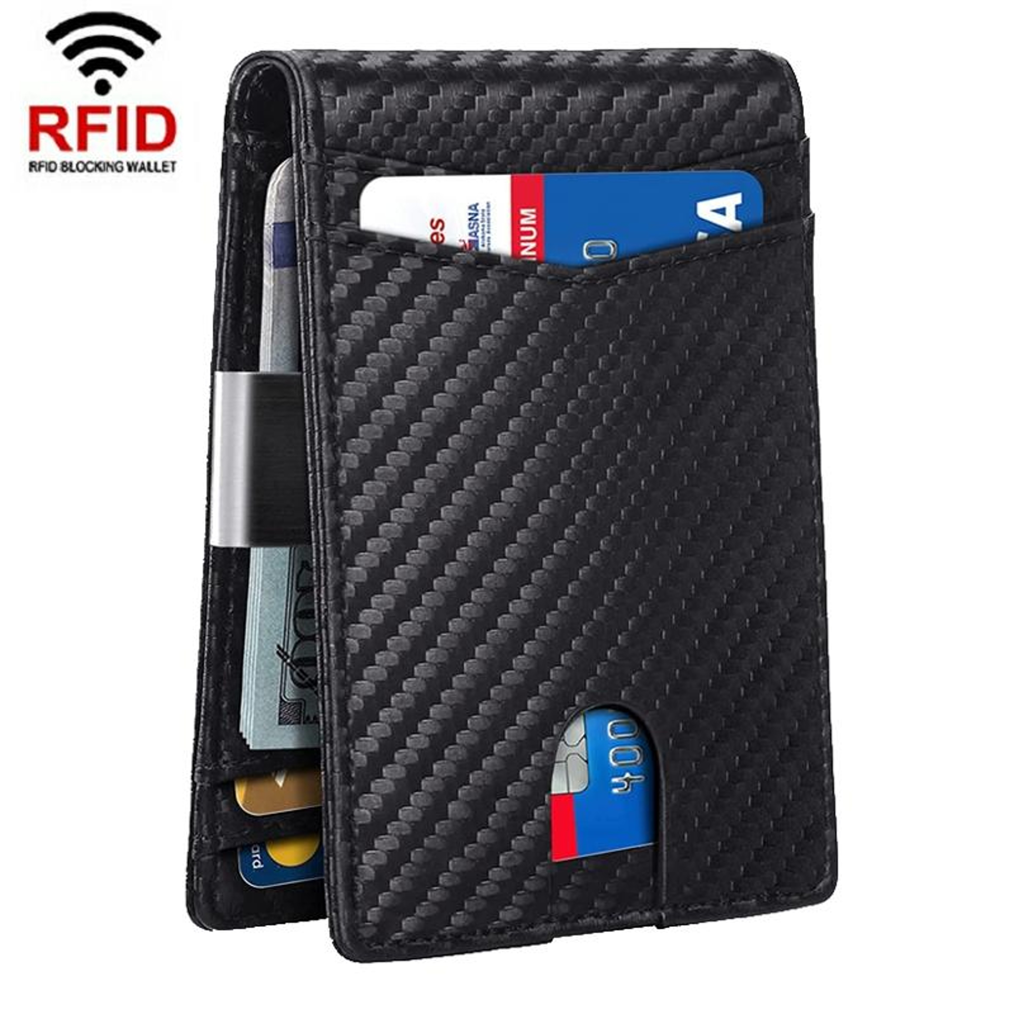 RFID Blocking Leather Card Holder Wallet with Coin Pocket Slim Anti-Theft Credit Card Wallet – view 11