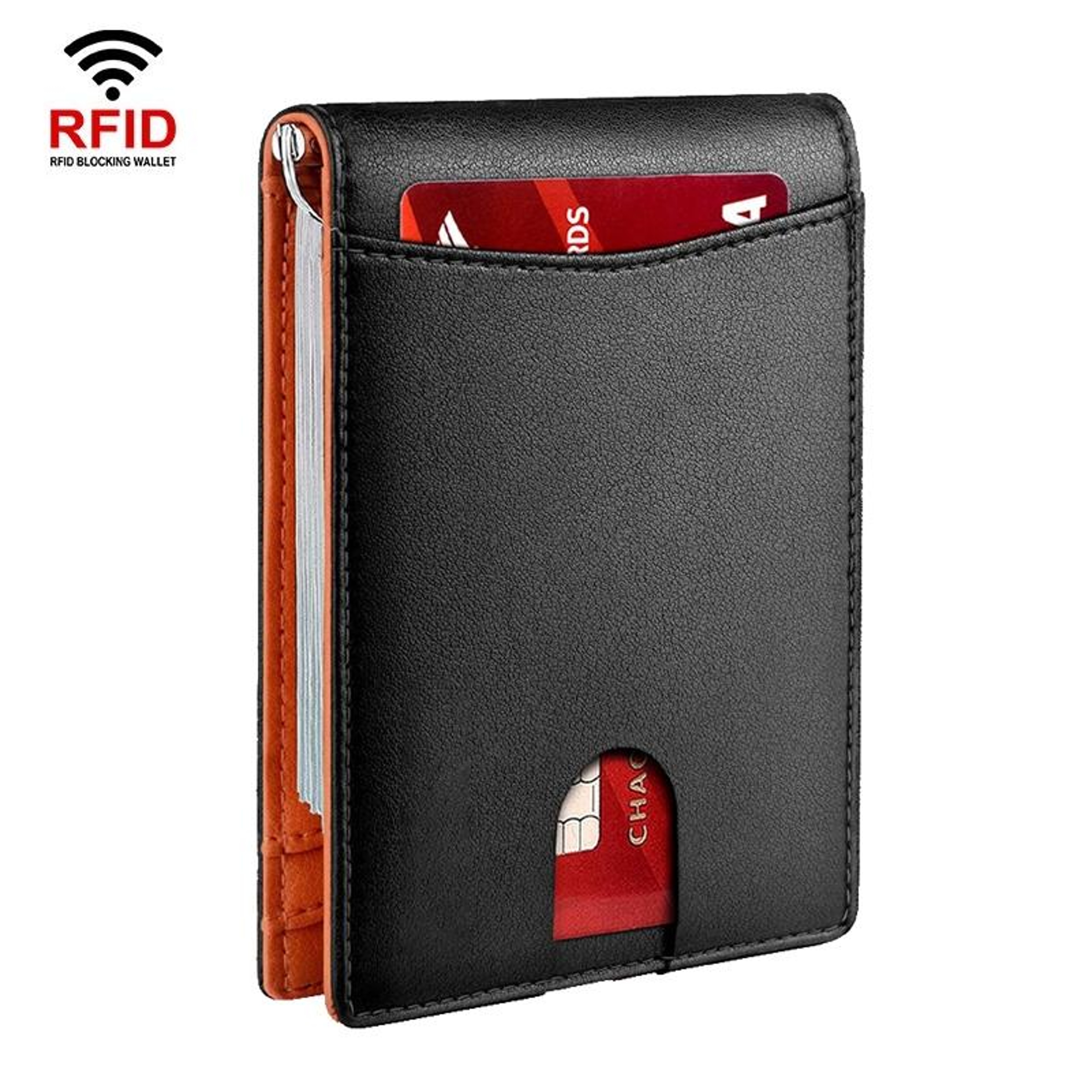 RFID Blocking Leather Card Holder Wallet with Coin Pocket Slim Anti-Theft Credit Card Wallet – view 37