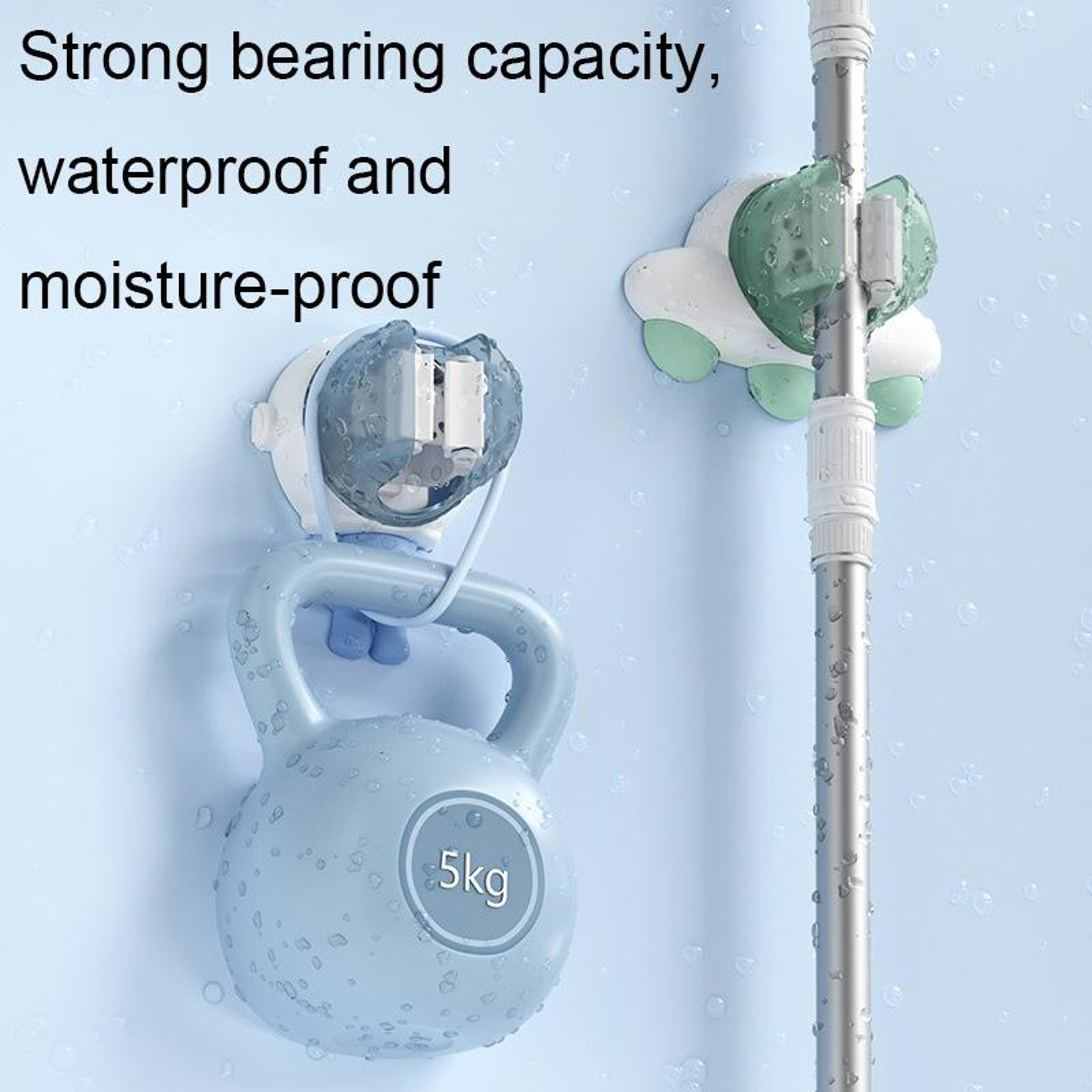 Cartoon Self Adhesive Mop Holder Wall Hook For Bathroom And Kitchen Storage 4