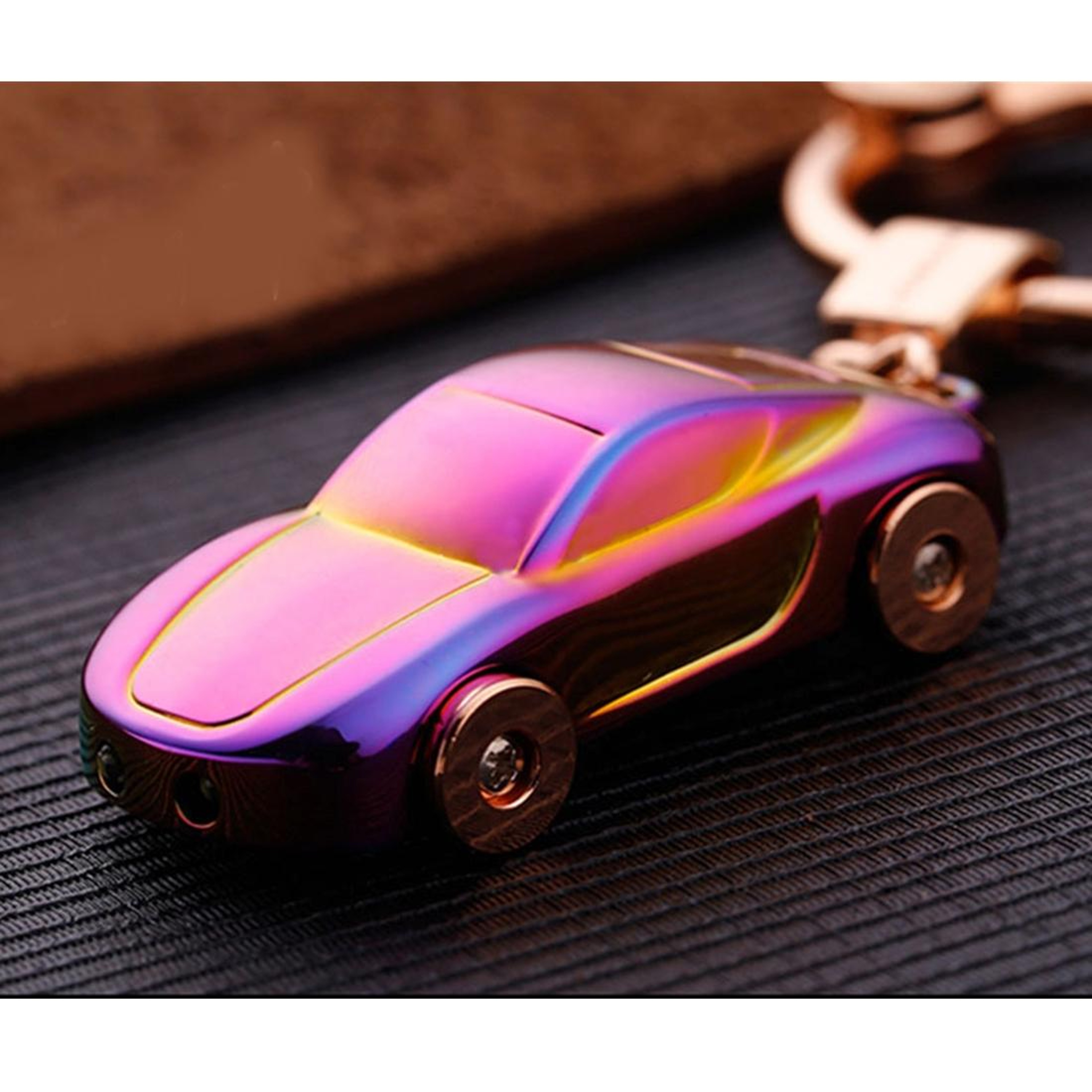 Metal Car Shape Decorative Keychain HolderRandom Color Delivery – view 5