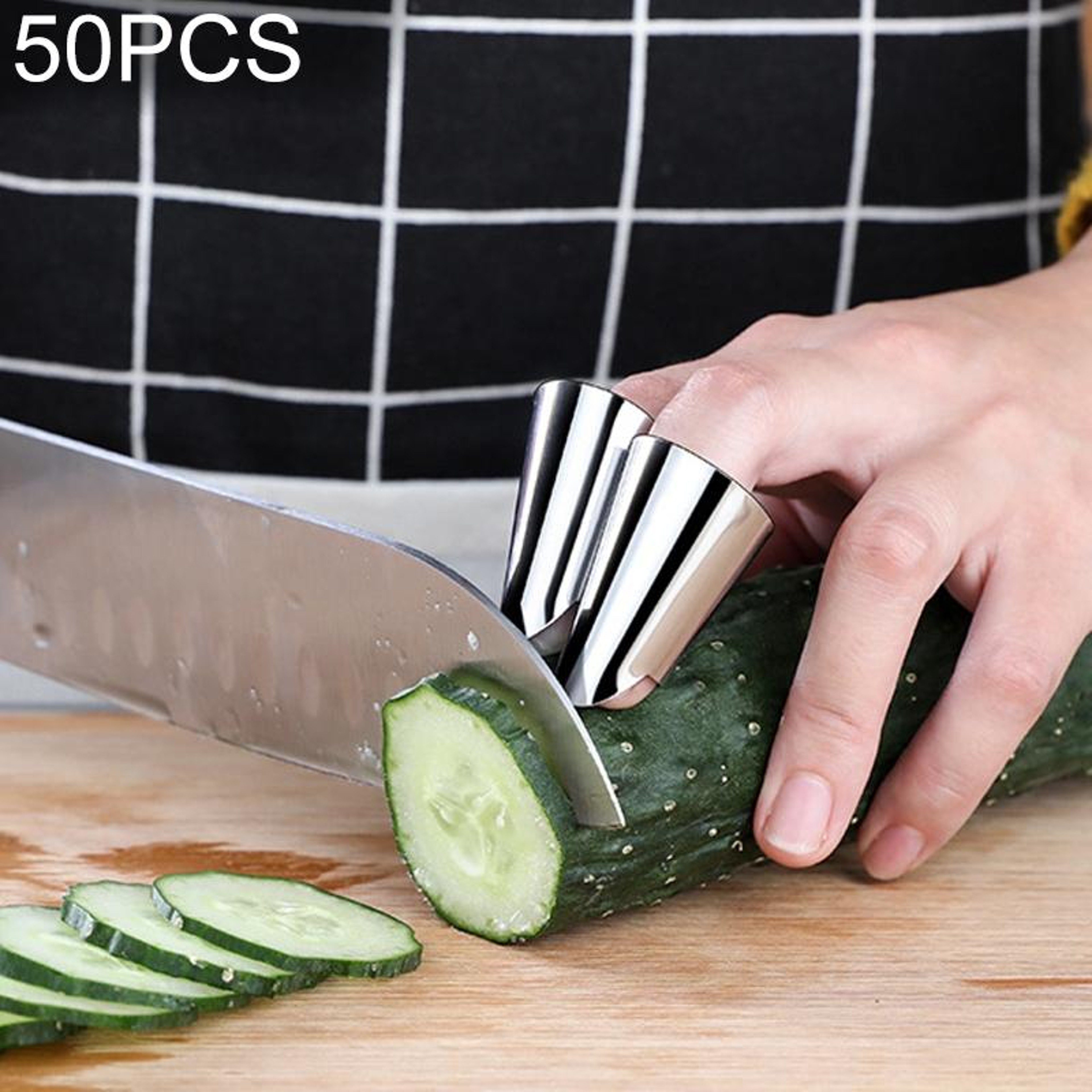 Adjustable Stainless Steel Finger Guard Set for Safe Slicing and Chopping – view 7