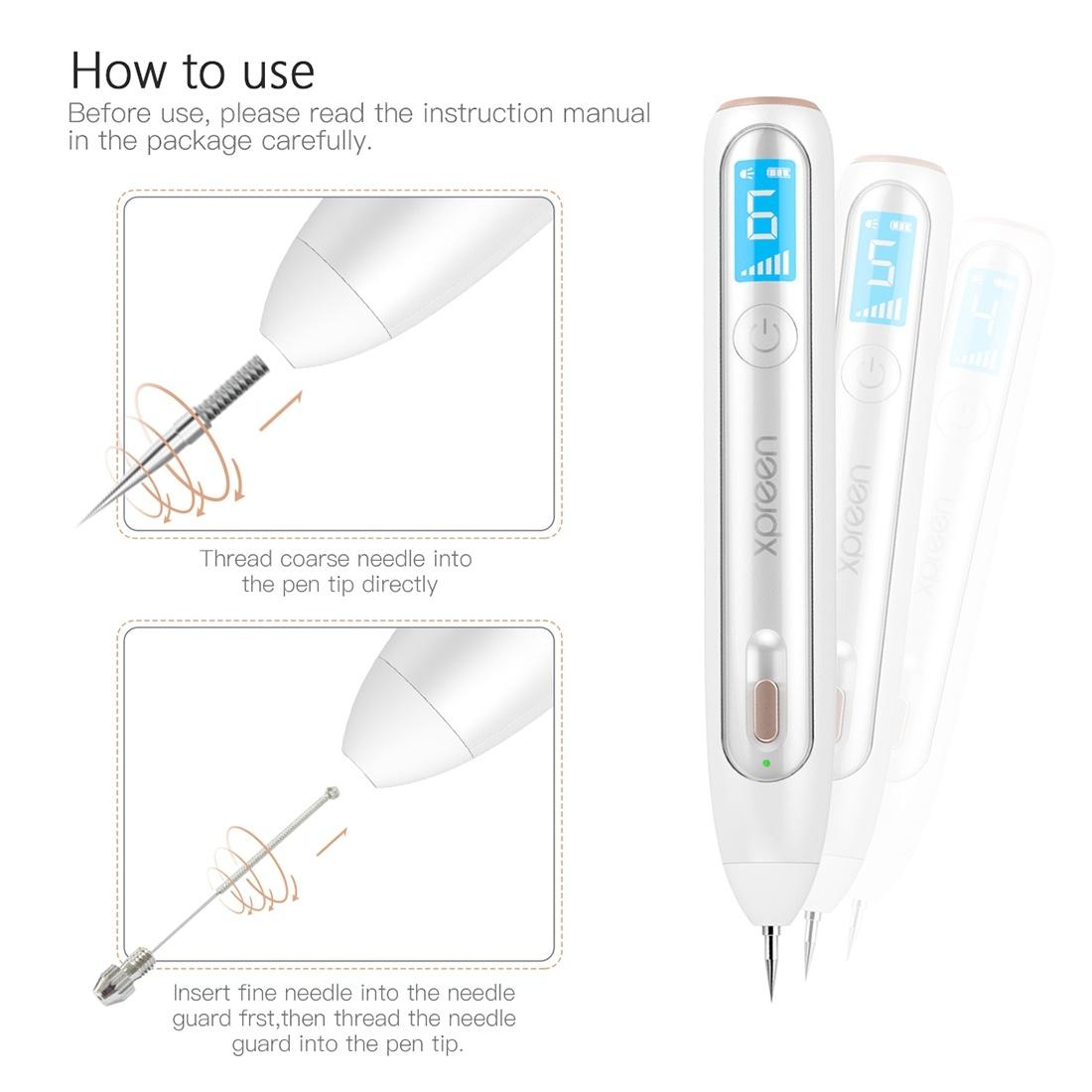 Wireless Rechargeable Mole Removal Pen with LED Display & Precision Spot Treatment Kit – view 4