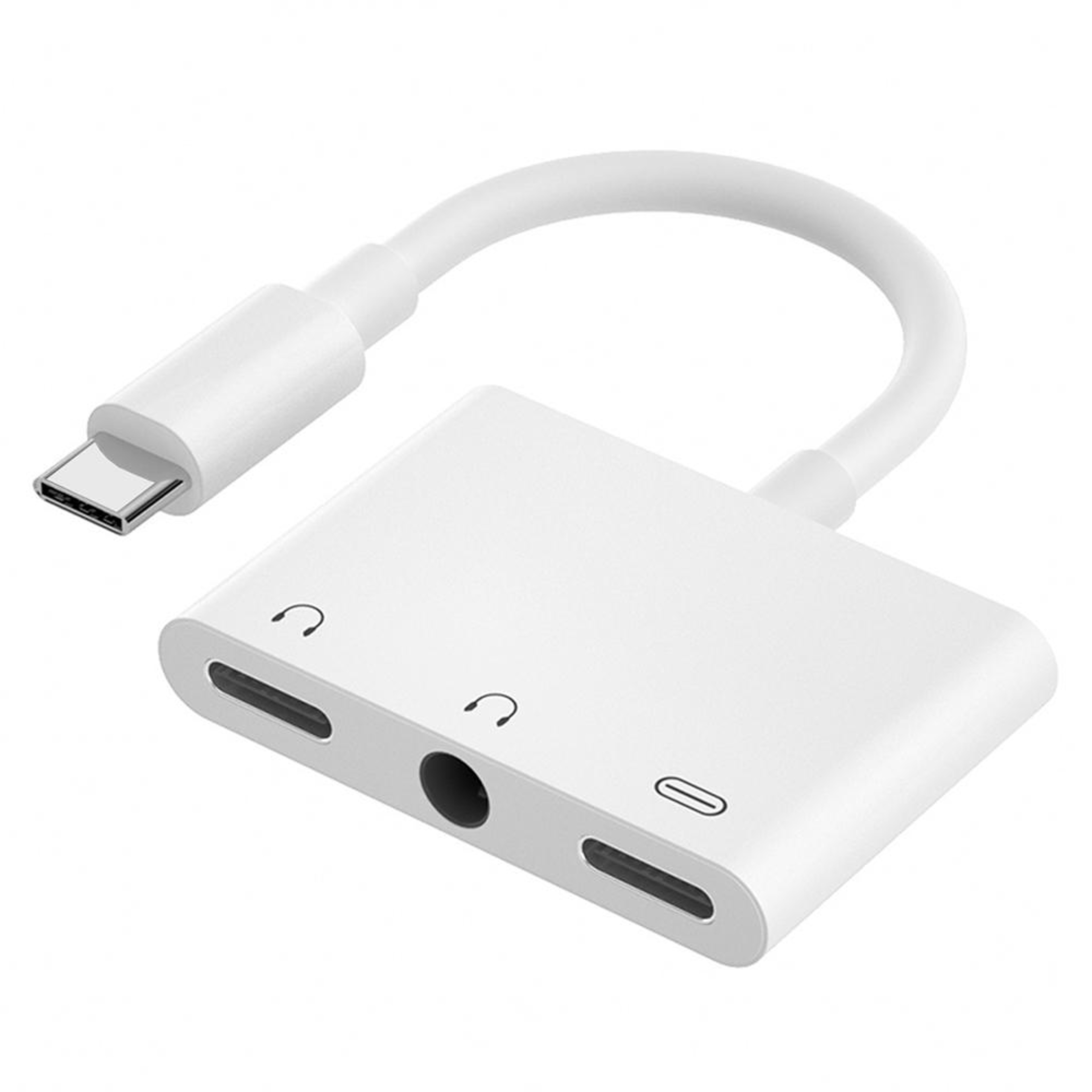 3 In 1 USB C Audio Adapter With Dual 35mm And Fast Charging Hi Res DAC Splitter 0