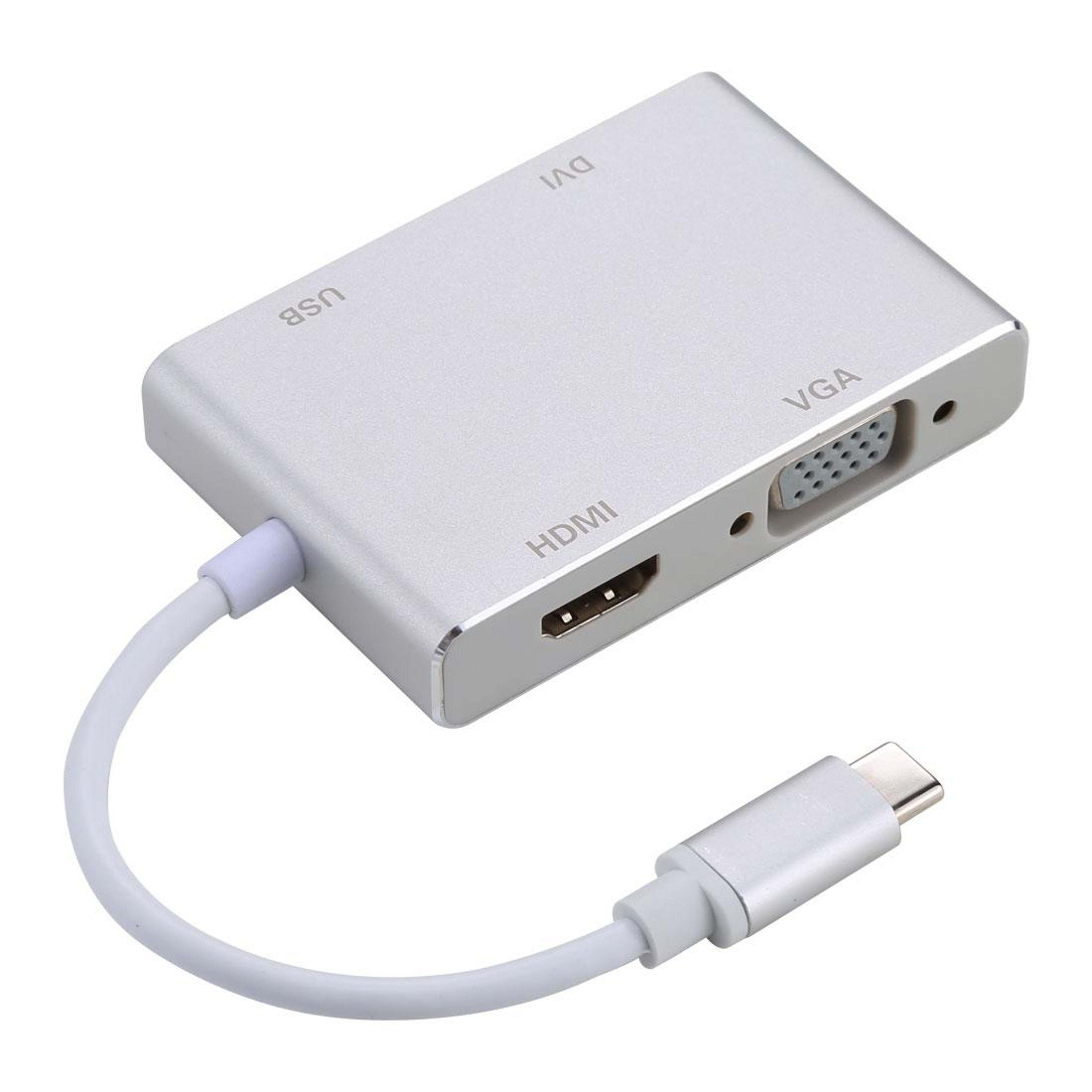 4 In 1 USB C Hub Adapter With HDMI VGA DVI And USB Port For Multi Display Setup 6