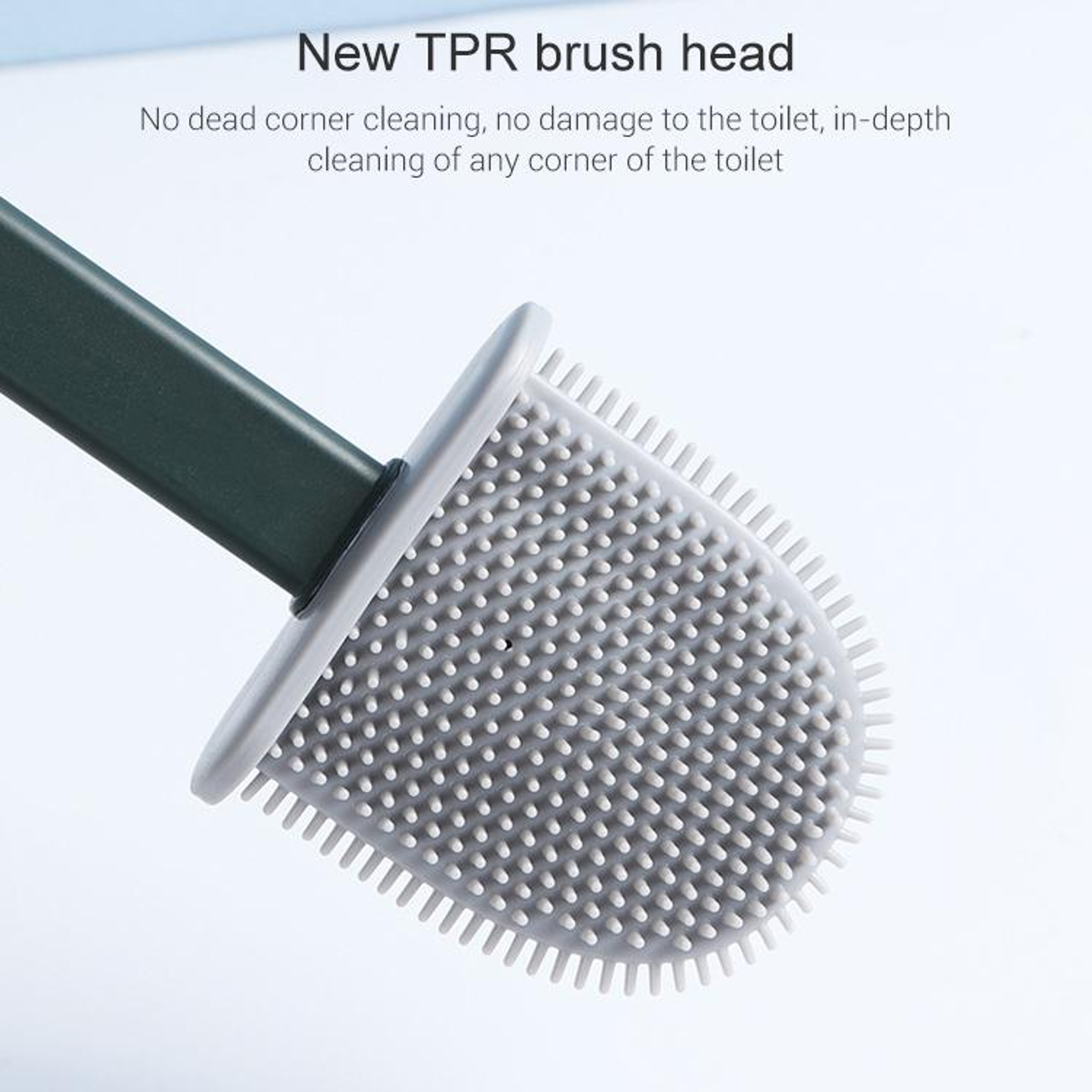 Long Handle TPR Toilet Brush Deep Gap Cleaning Bathroom Tool 2