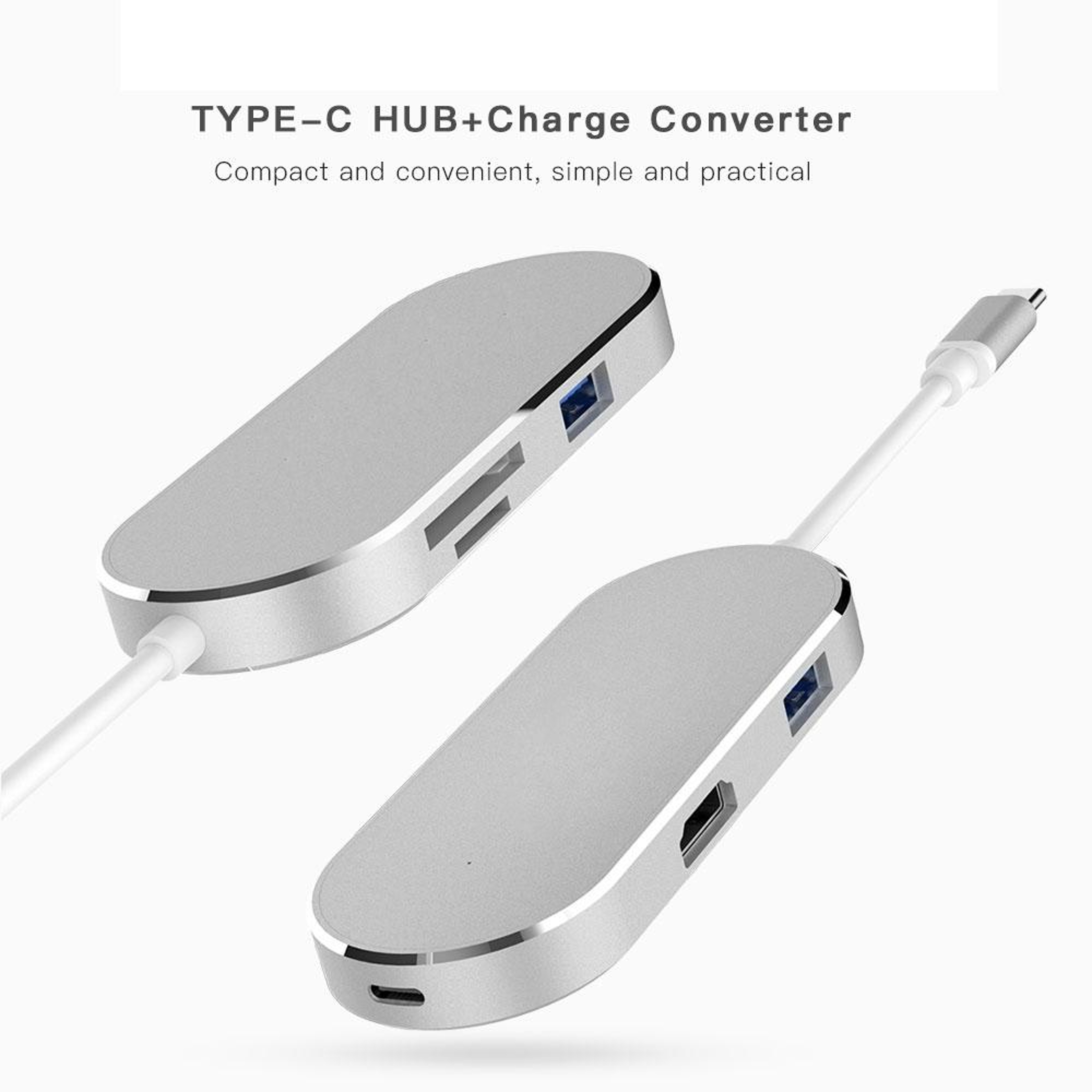 6 In 1 USB C Hub With 4K HDMI SDTF Card Reader  Dual USB Ports For Laptop And MacBook 3