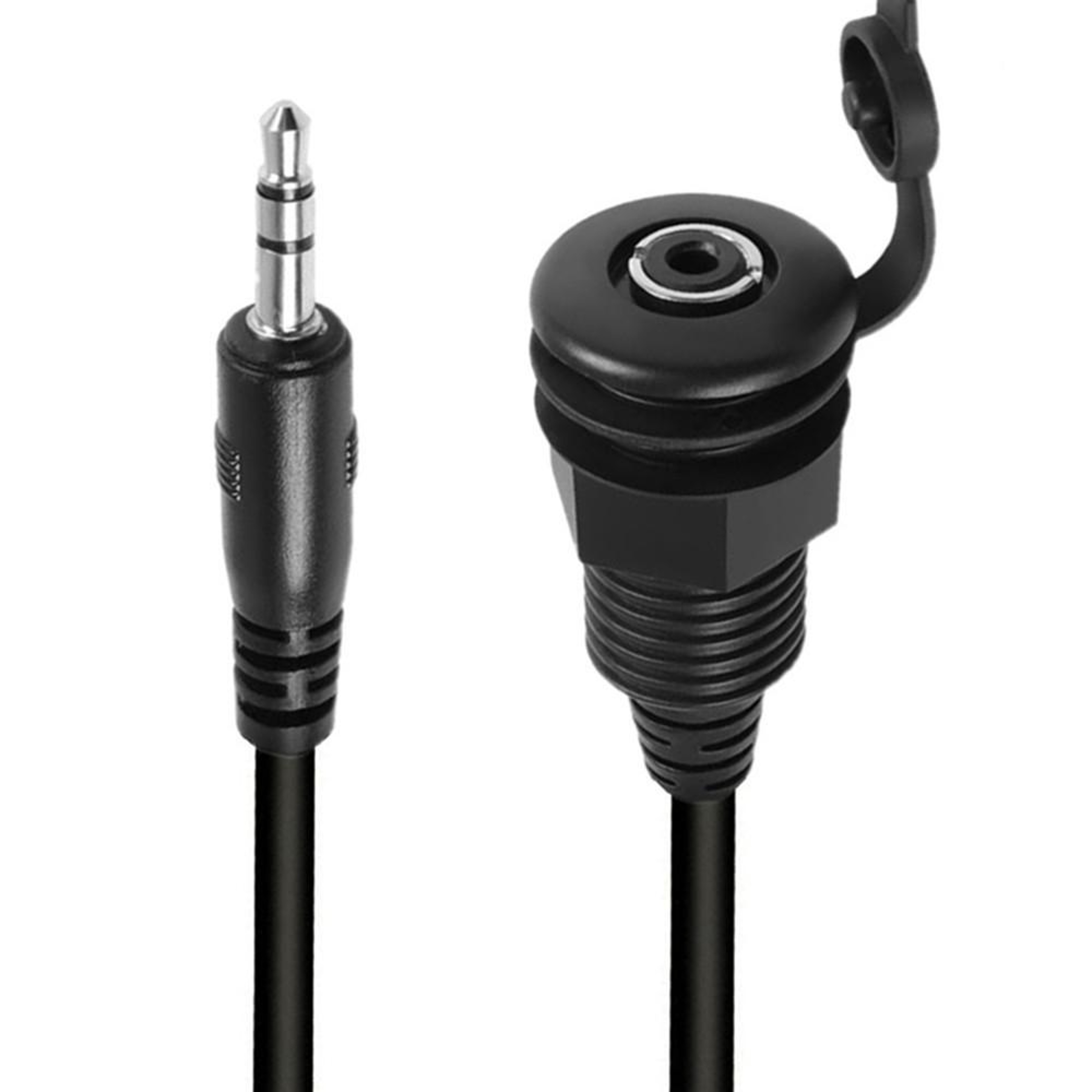 35mm Panel Mount Audio Cable With Threaded Jack Waterproof Audio Extension Cable For Car Marine Ste 8