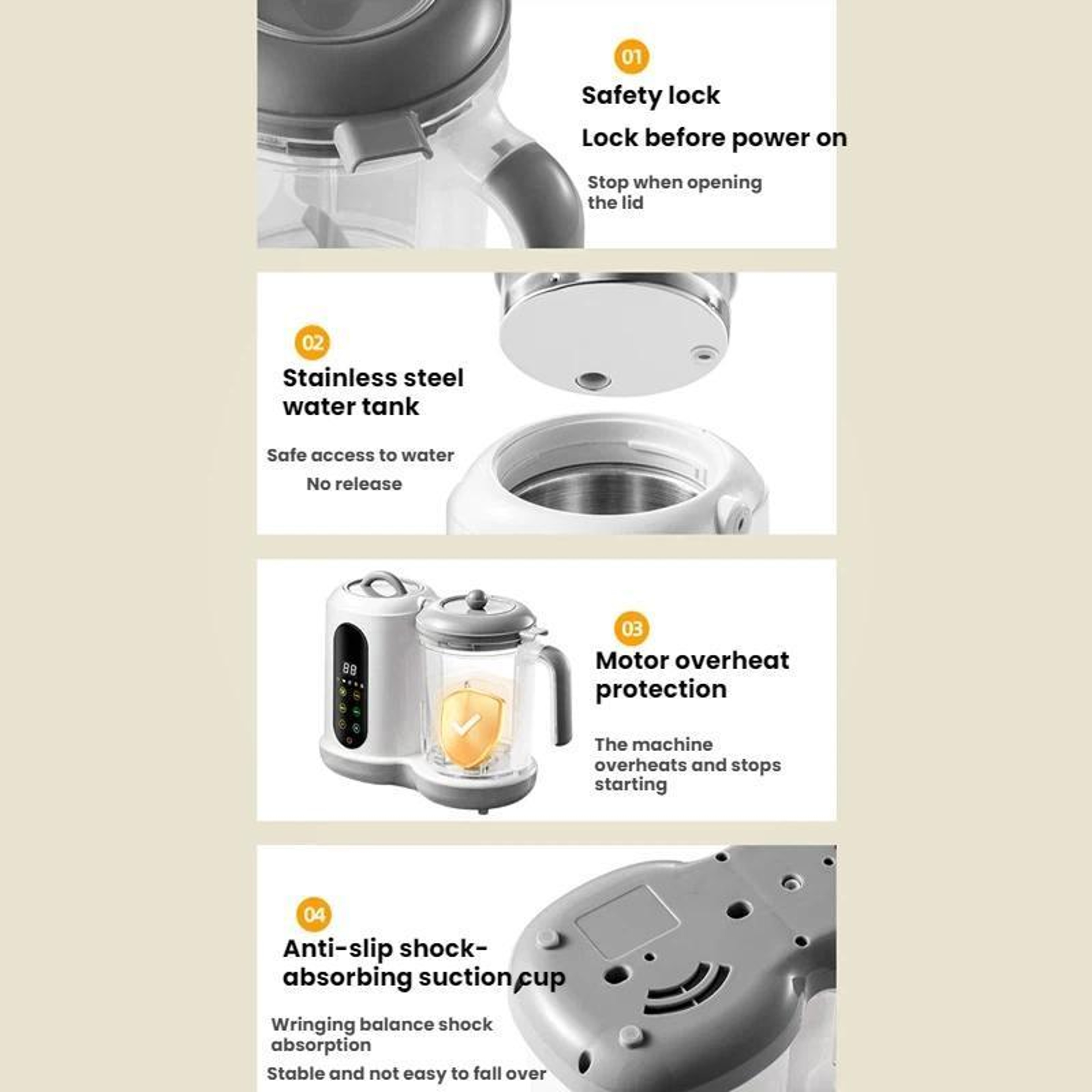Smart Automatic Baby Food Processor Steamer  Blender For Healthy Homemade Meals 7