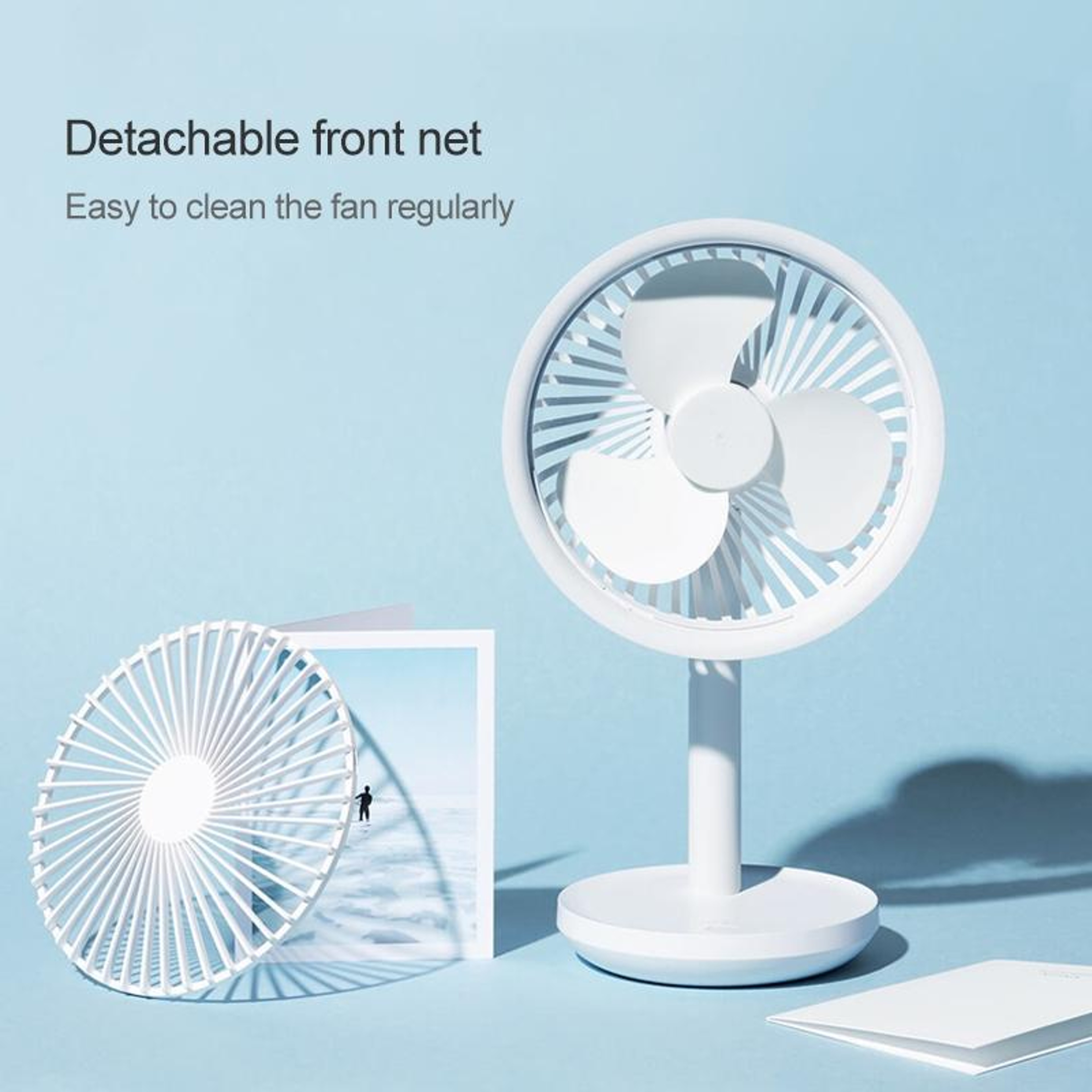 SOLOVE USB Rechargeable Desk Fan  Portable Mini Desktop Fan – view 3
