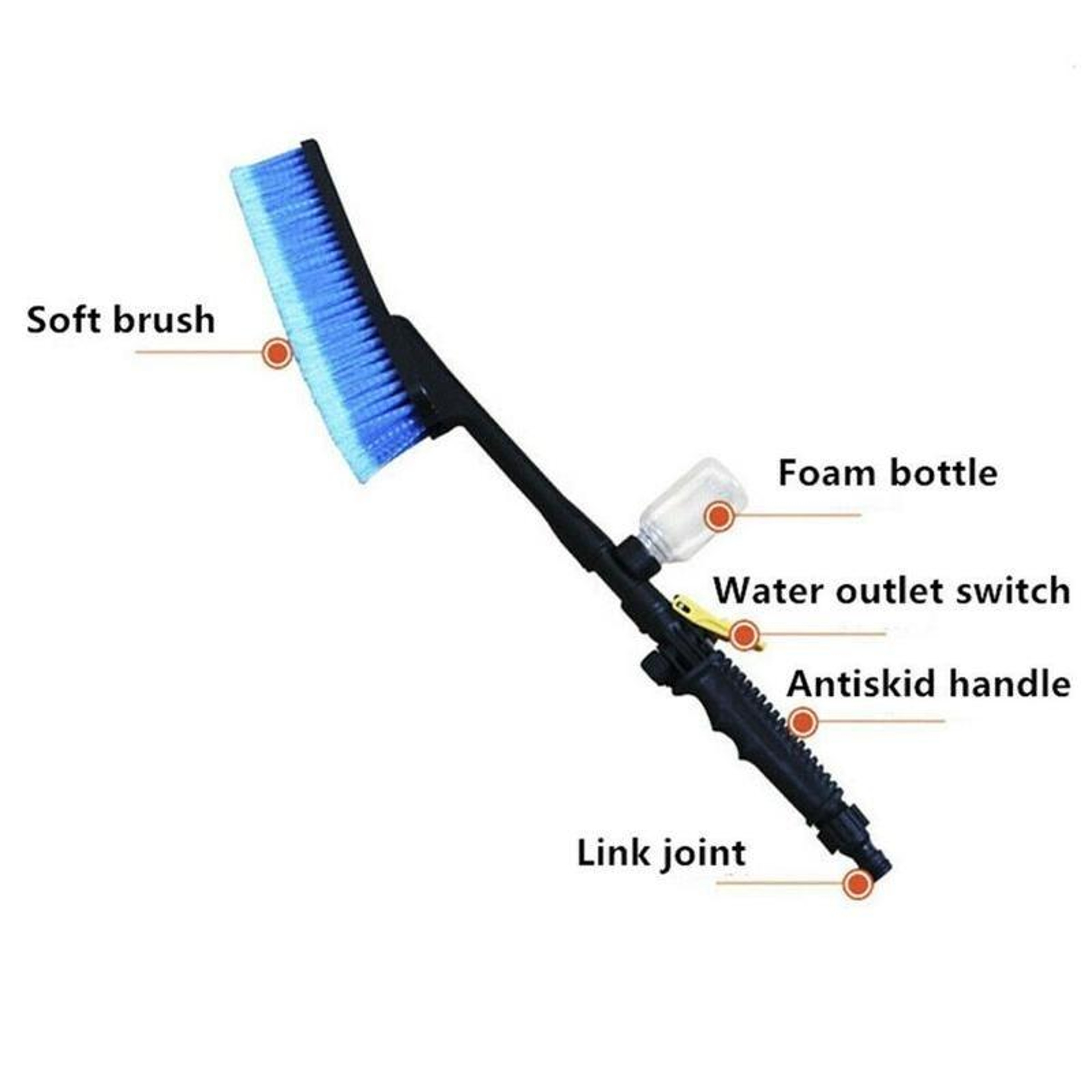 Car Wash Brush with Foam Spray Bottle, Long Handle Soft Bristle Car Cleaning Kit – view 3