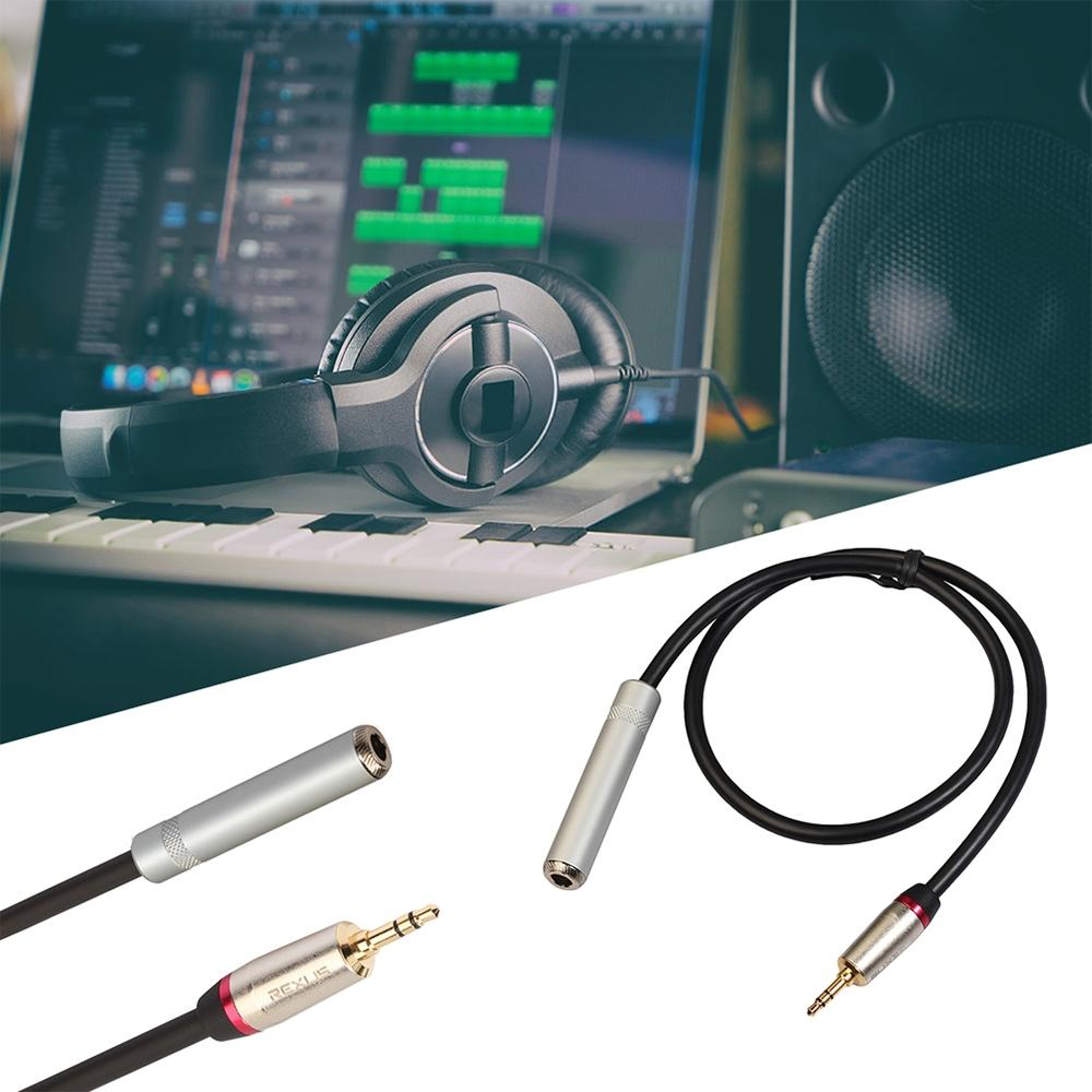 Audio Adapter Cable 1m Gold Plated Stereo Converter For Headphones  Amplifiers 4