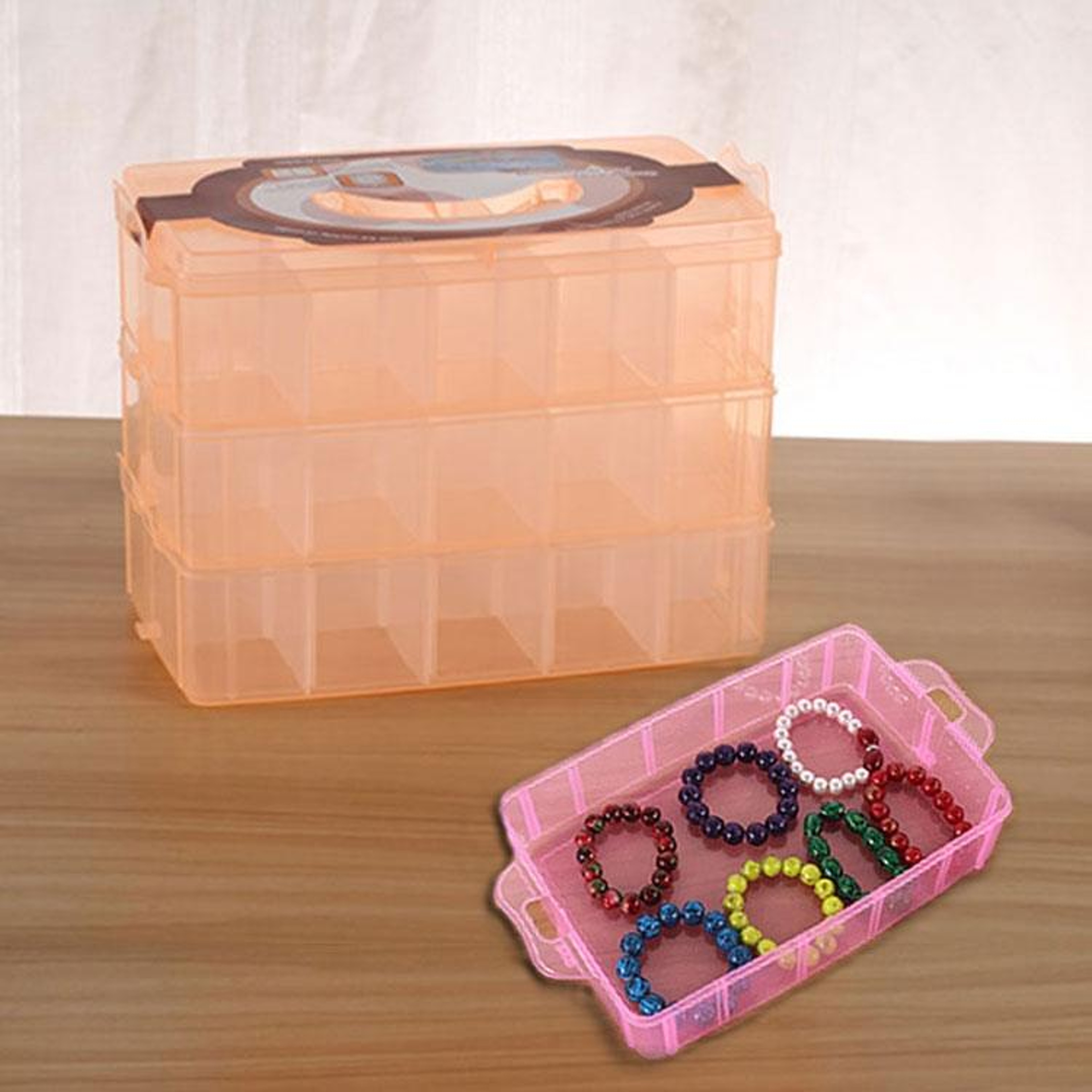 Three Layer Jewelry Organizer Box Craft Storage Container – view 1