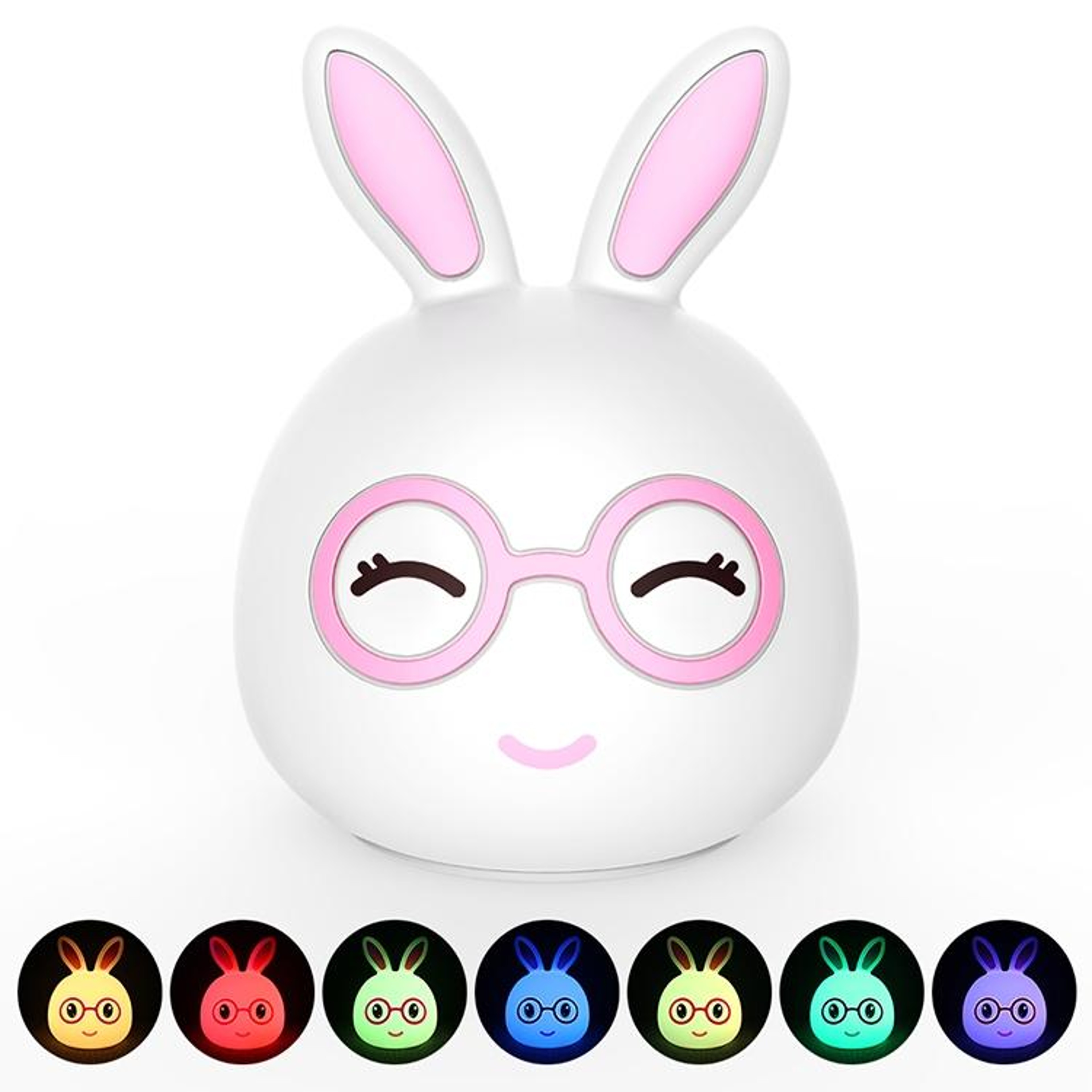 3D LED Rabbit Night Light Touch Control USB Rechargeable Lamp For Kids  Bedroom Decor 0
