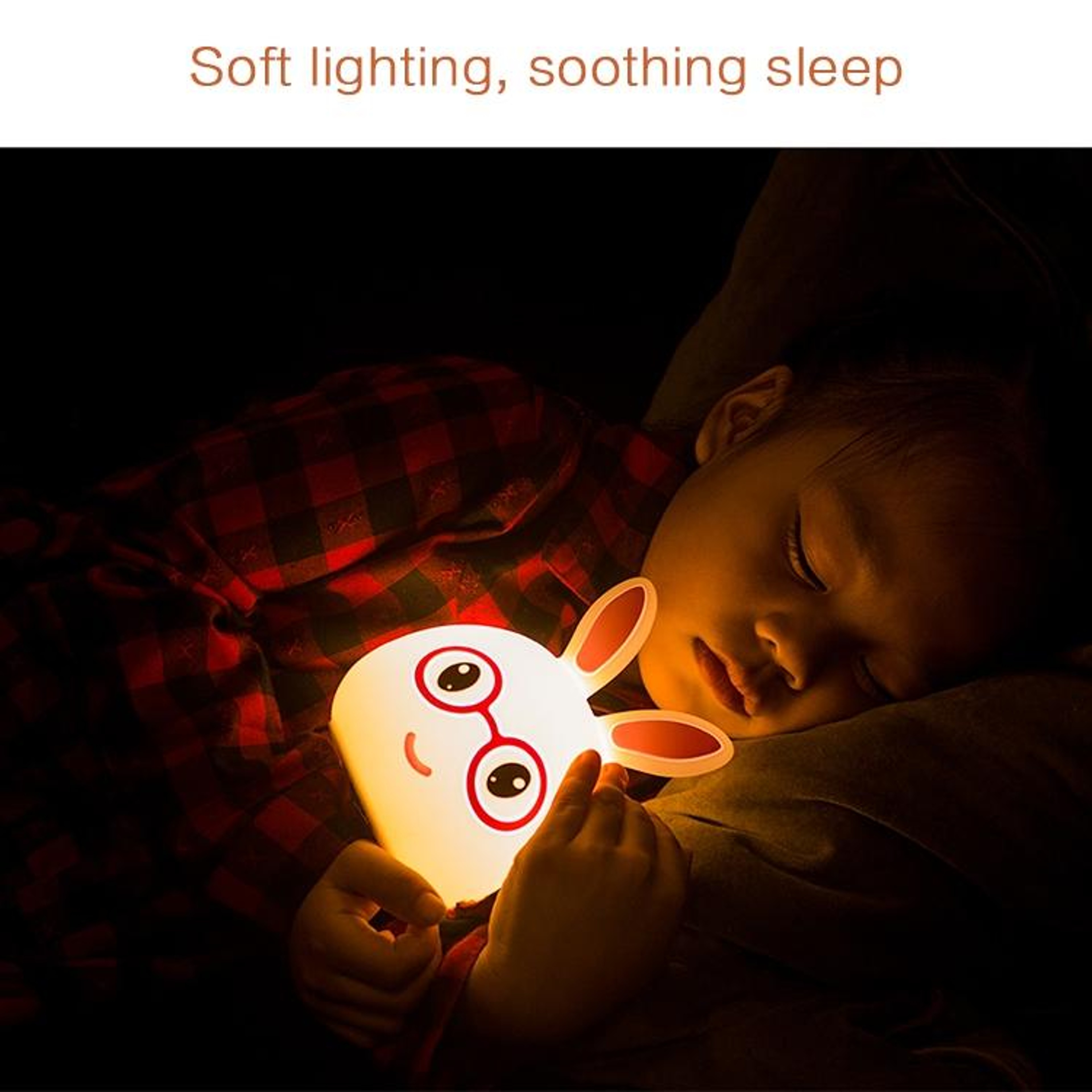 3D LED Rabbit Night Light Touch Control USB Rechargeable Lamp For Kids  Bedroom Decor 3