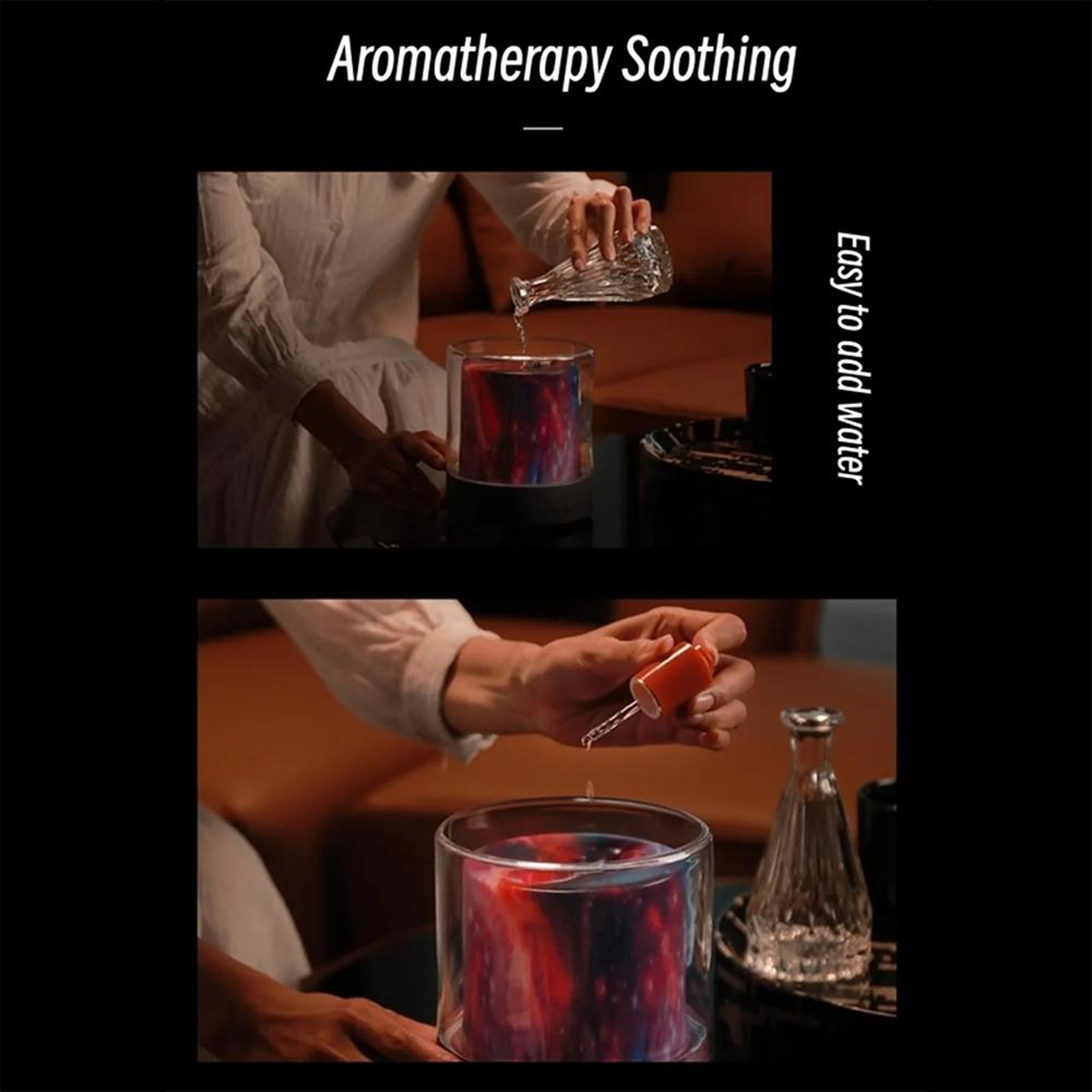 Flame Effect Aromatherapy Humidifier LED Essential Oil Diffuser For Home  Desk 10