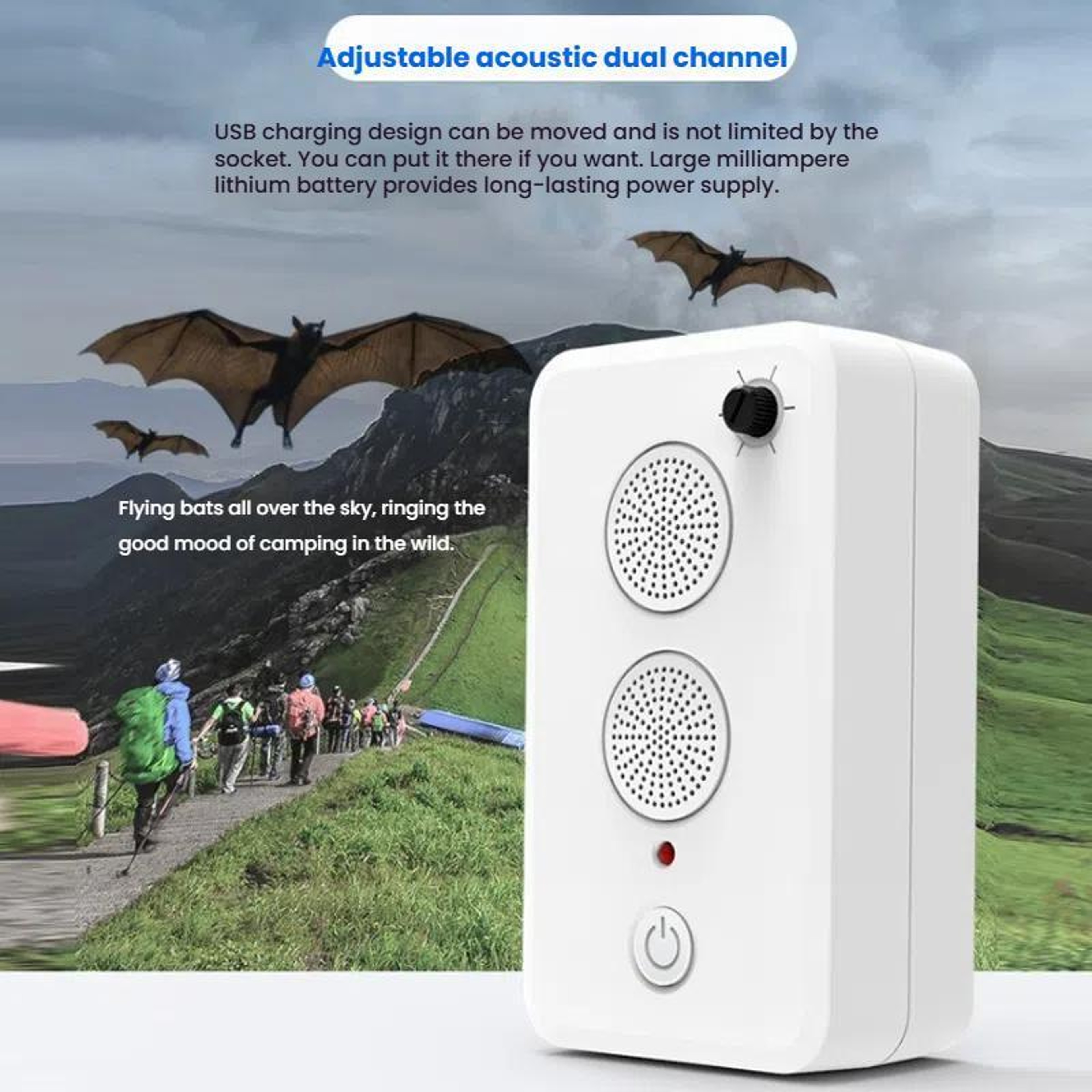 Rechargeable Ultrasonic Mouse  Bat Repellent Pest Control Device 3