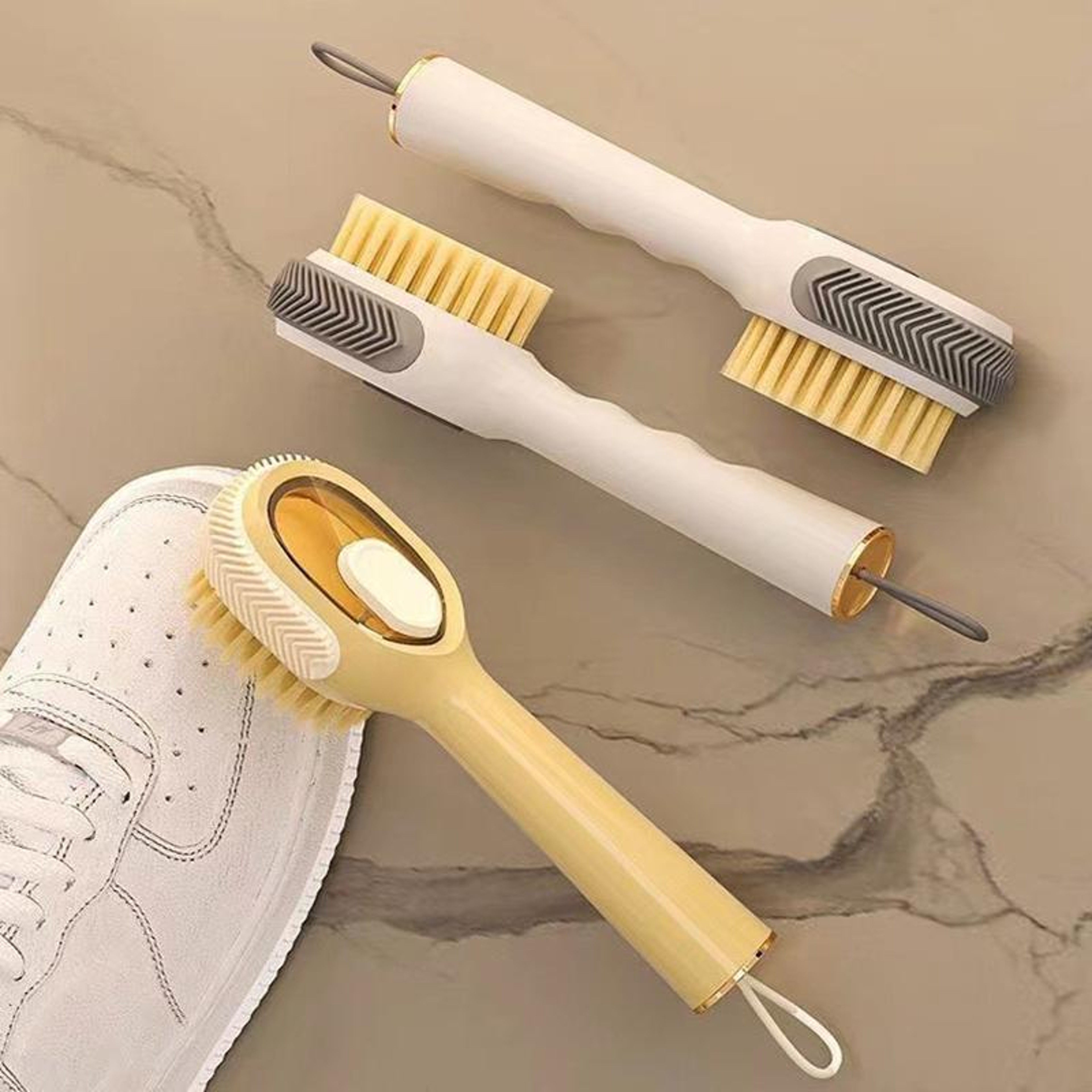 Liquid Shoe Brush With Soap Dispenser Soft Bristle Laundry Cleaning Brush 5