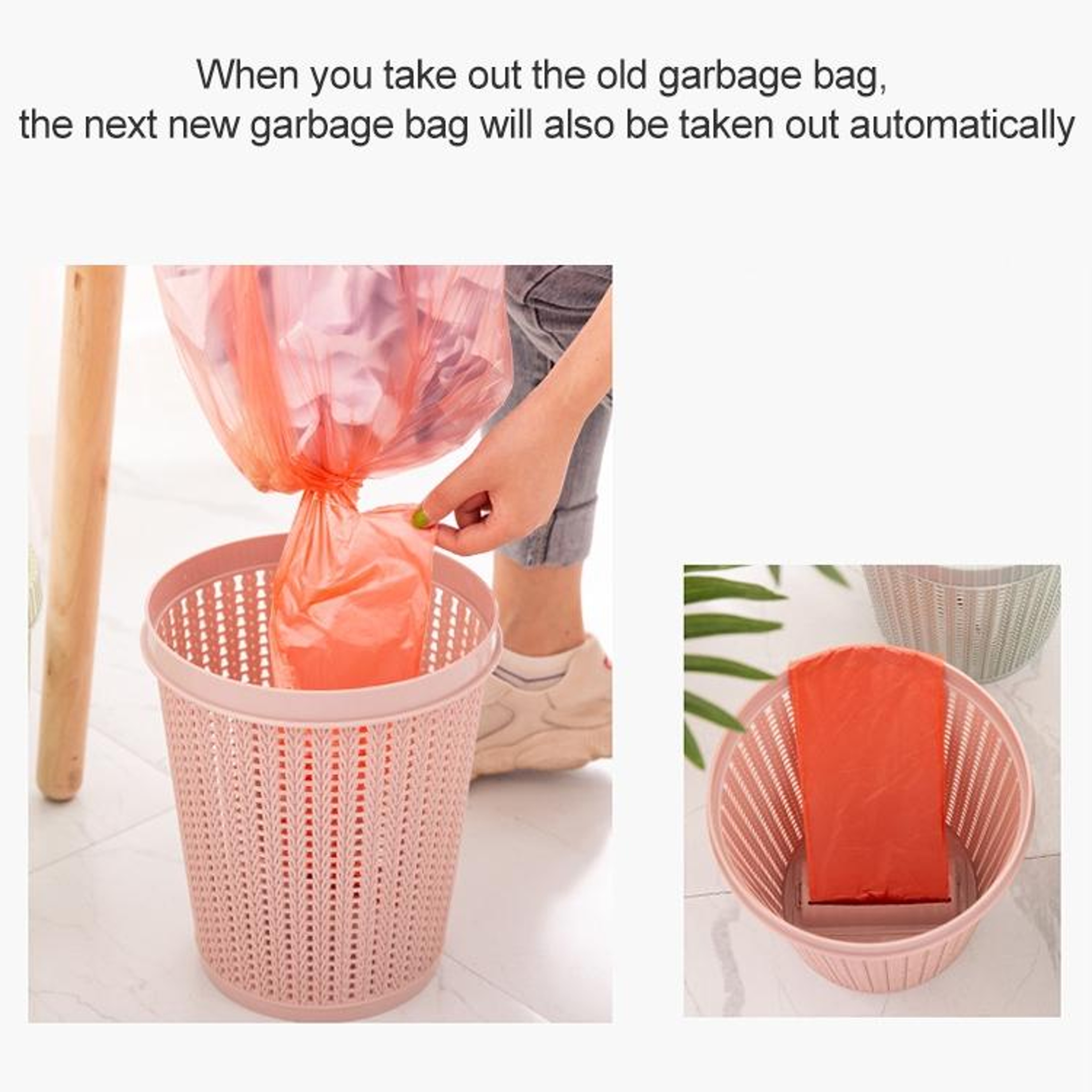 Removable Trash Bin With BuiltIn Bag Holder Compact Kitchen Waste Bin 3