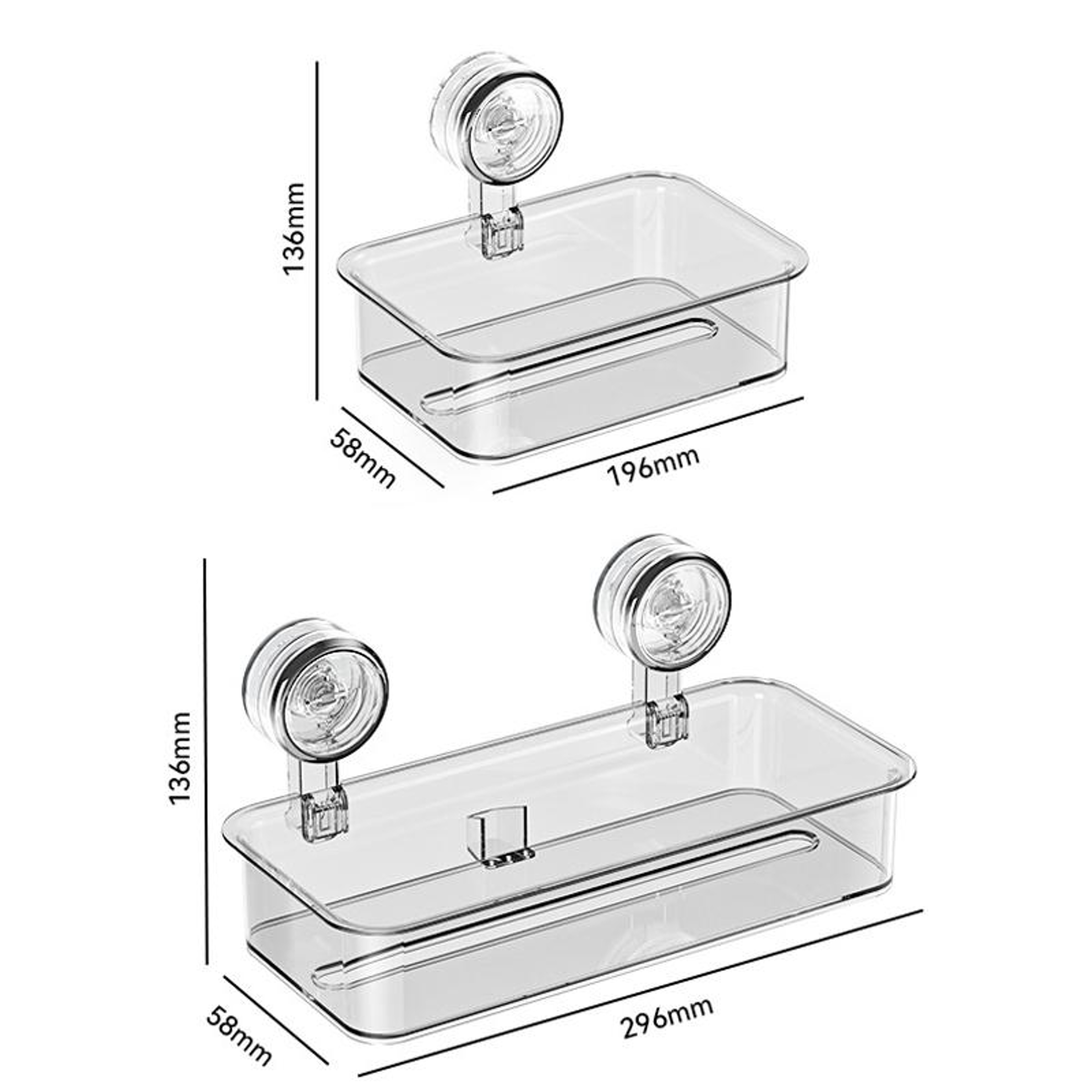 No Drill Wall Mounted Tissue Holder With Suction Cup Bathroom Organizer Box 2