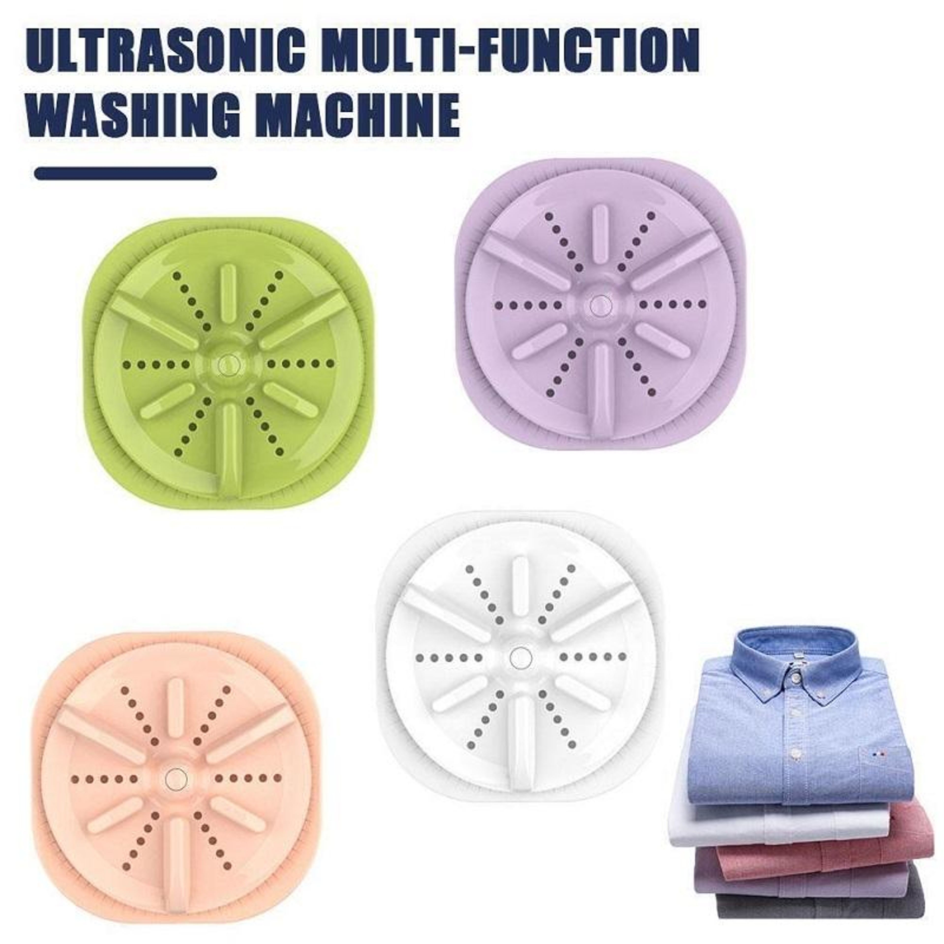 Portable Mini Washing Machine With Remote Control Timer Turbo Ultrasonic Travel Washer Purple 1