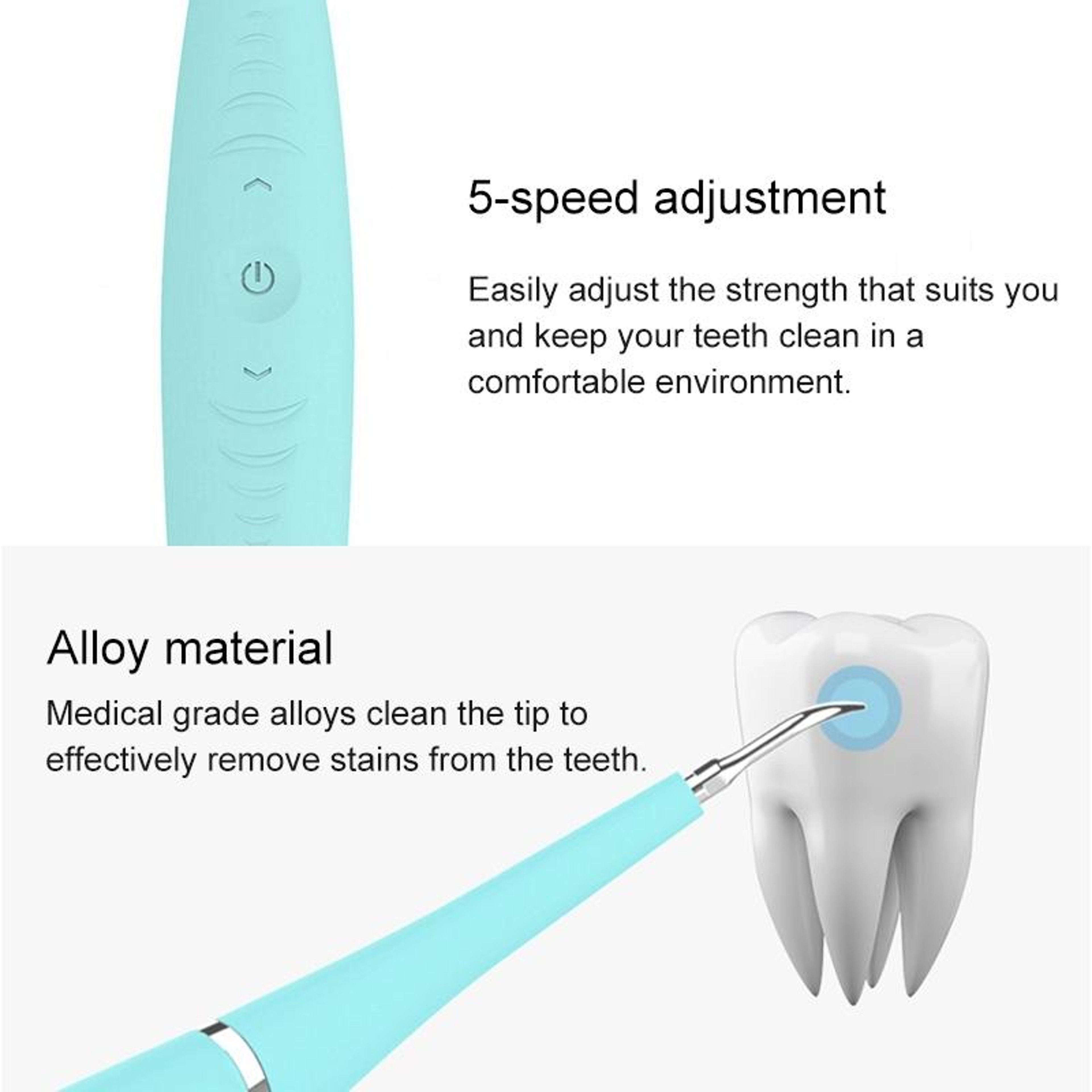 5Speed USB Rechargeable Electric Teeth Polisher Waterproof Dental Cleaning Tool 5