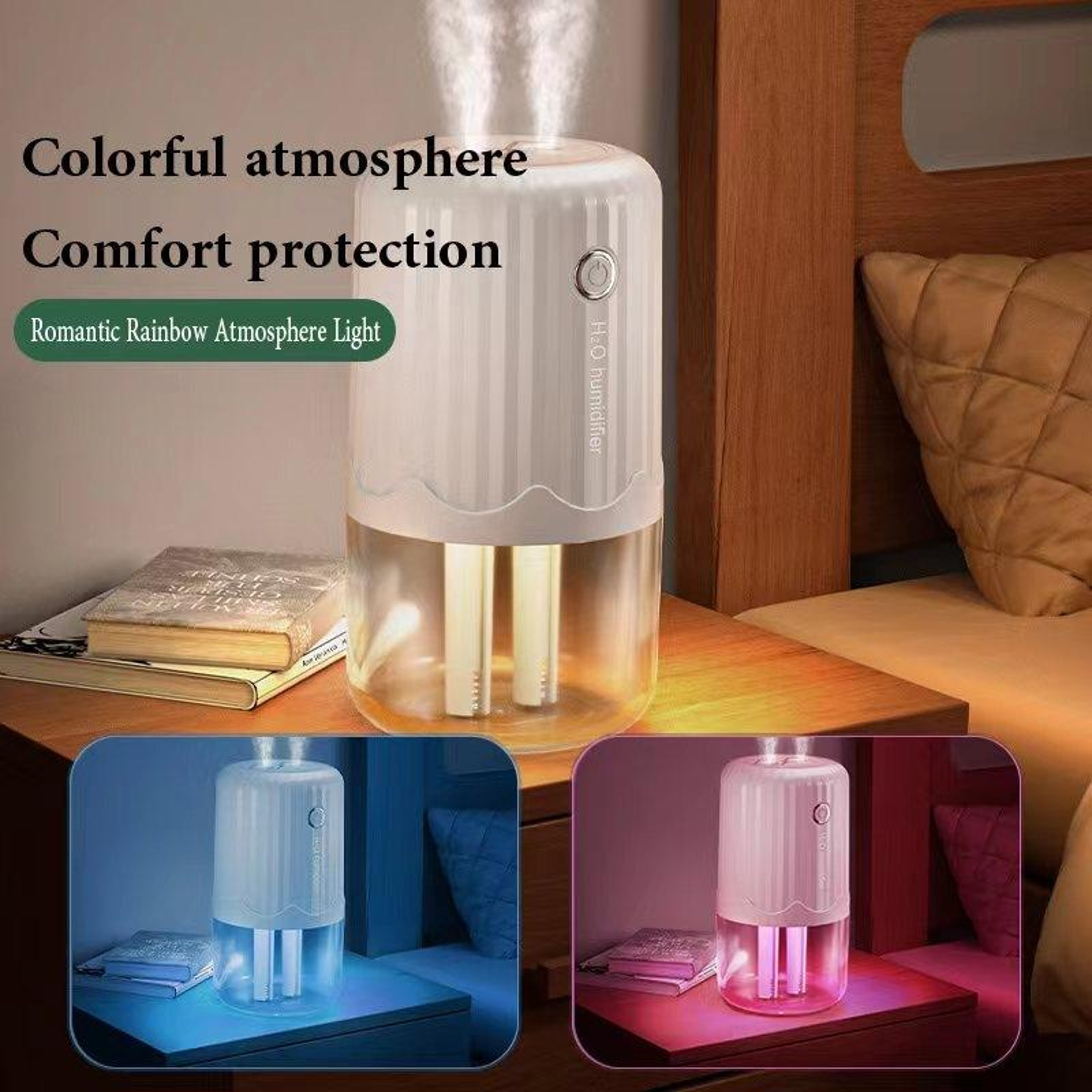 T06 Large Capacity Cool Mist Humidifier With Night Light Dual Spray Air Diffuser 1