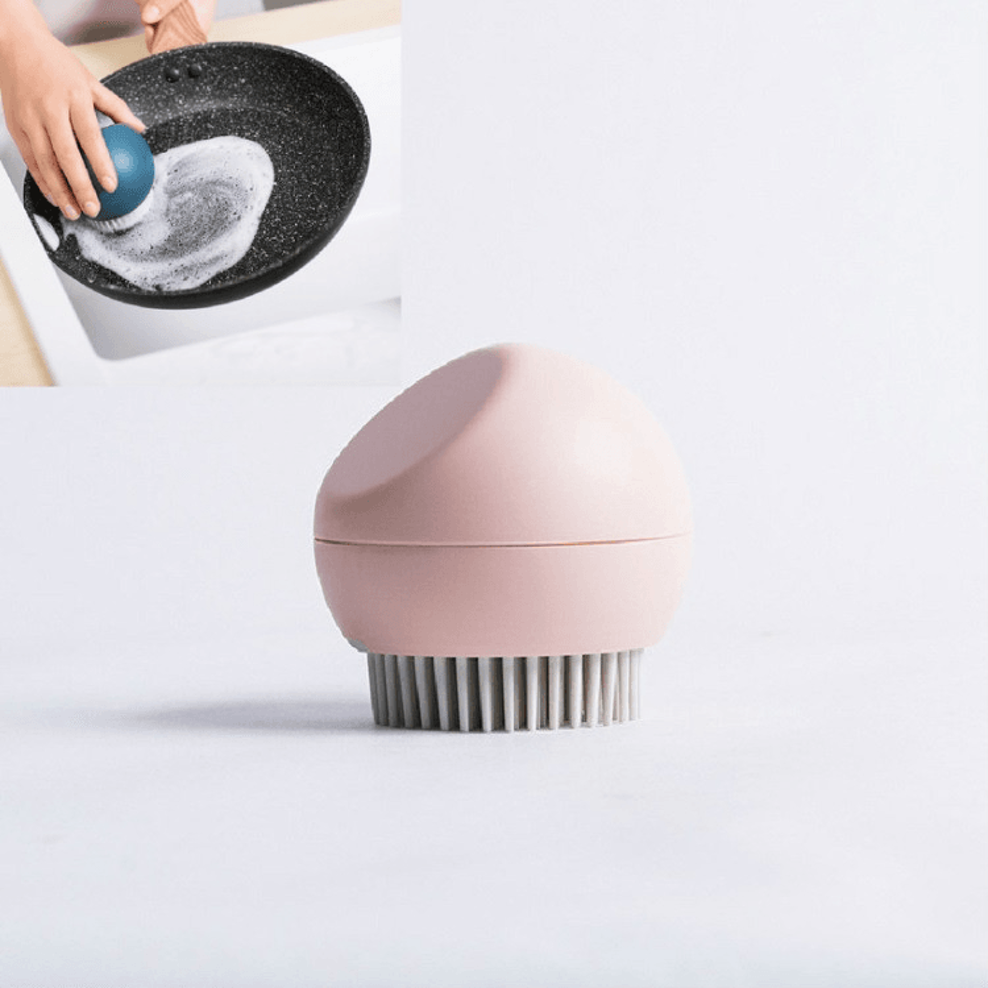 Silicone Pot Brush With Stand Non Scratch Kitchen Cleaning Brush 5