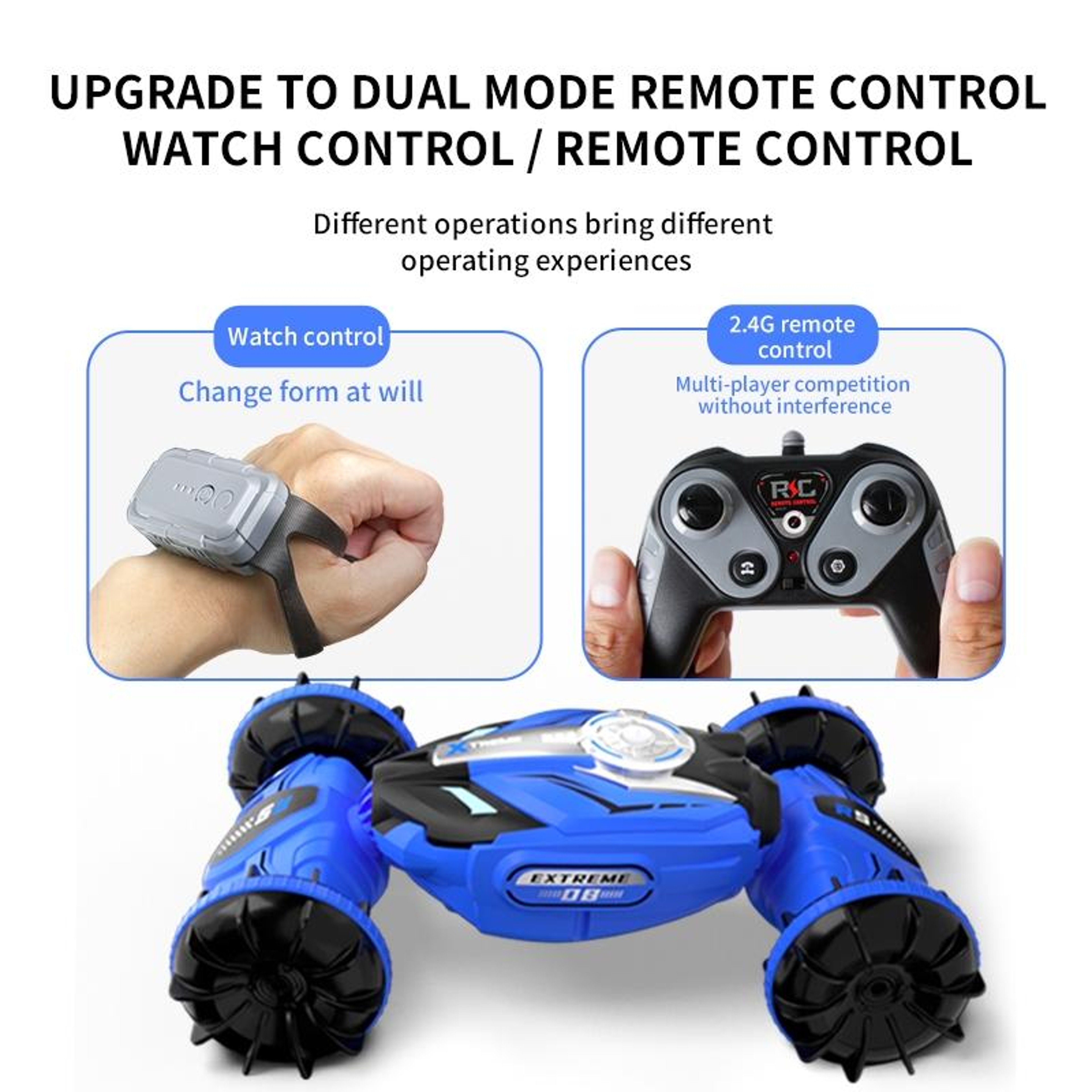 Amphibious  RC Stunt Car Waterproof Double Sided Remote Control Car – view 3