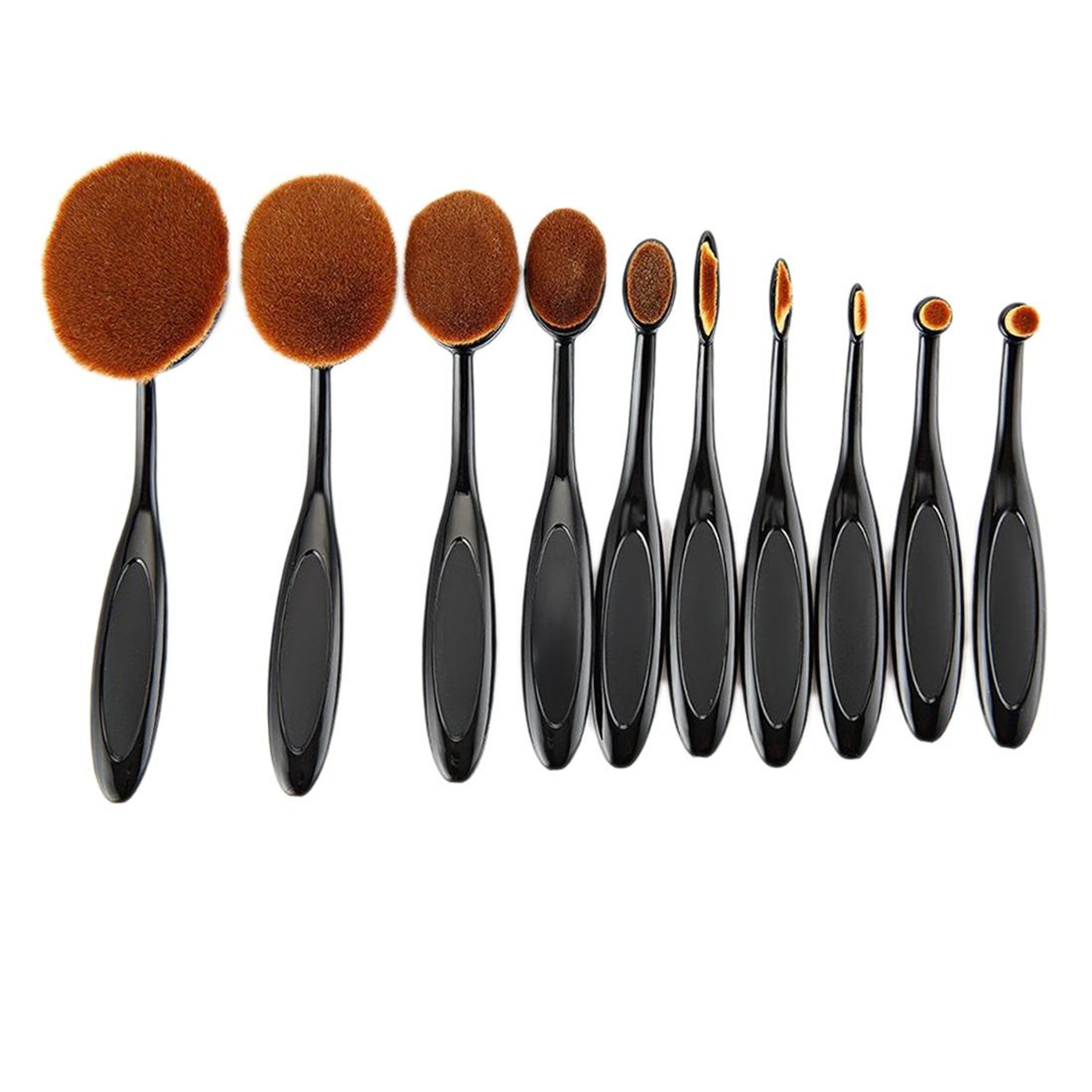 Toothbrush Makeup Brush Set Soft Dense Oval Brushes For Flawless Foundation  Eyebrow Blending 2