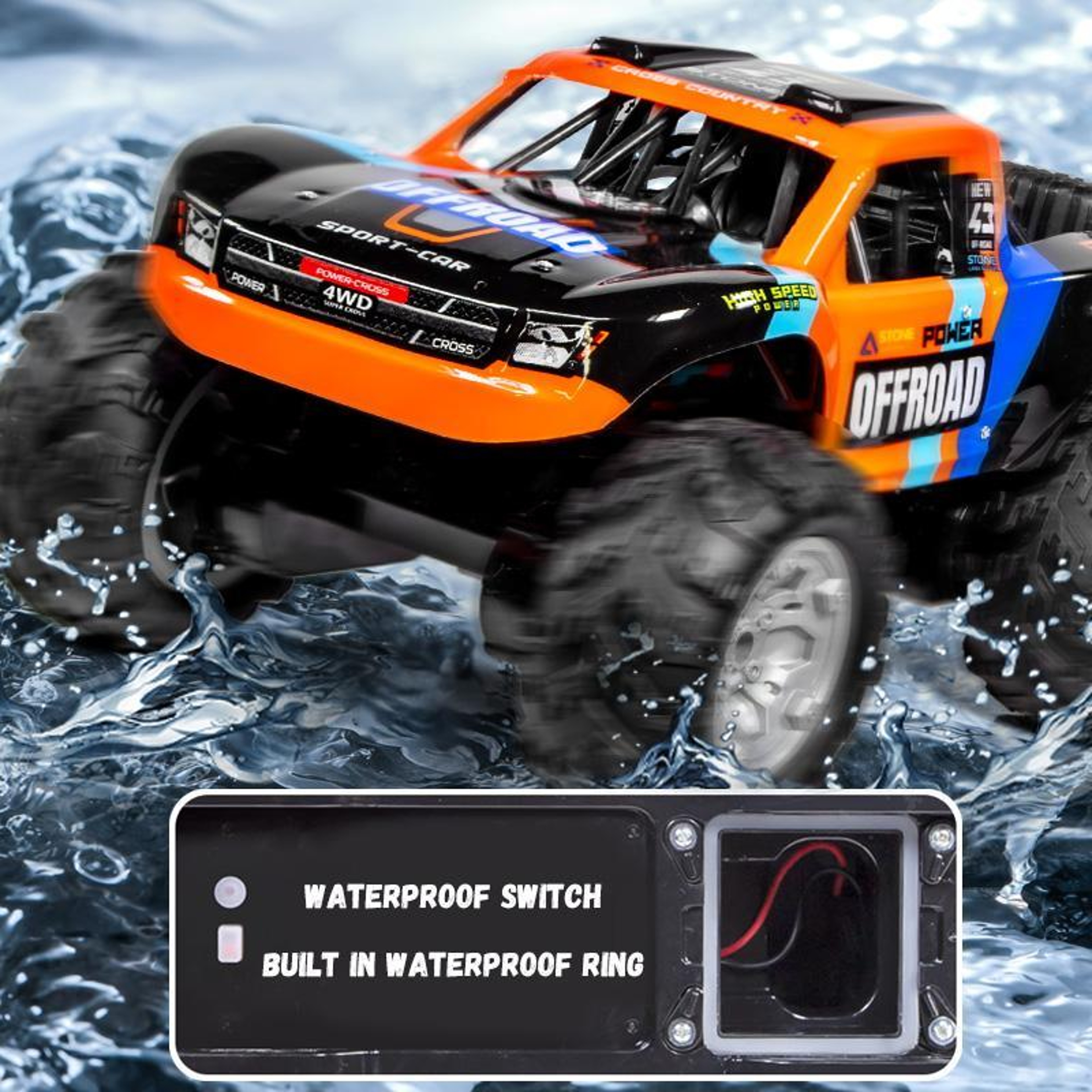 Amphibious  Off Road Remote Control Truck Waterproof RC Car All Terrain Racing Adventure Vehicle – view 7