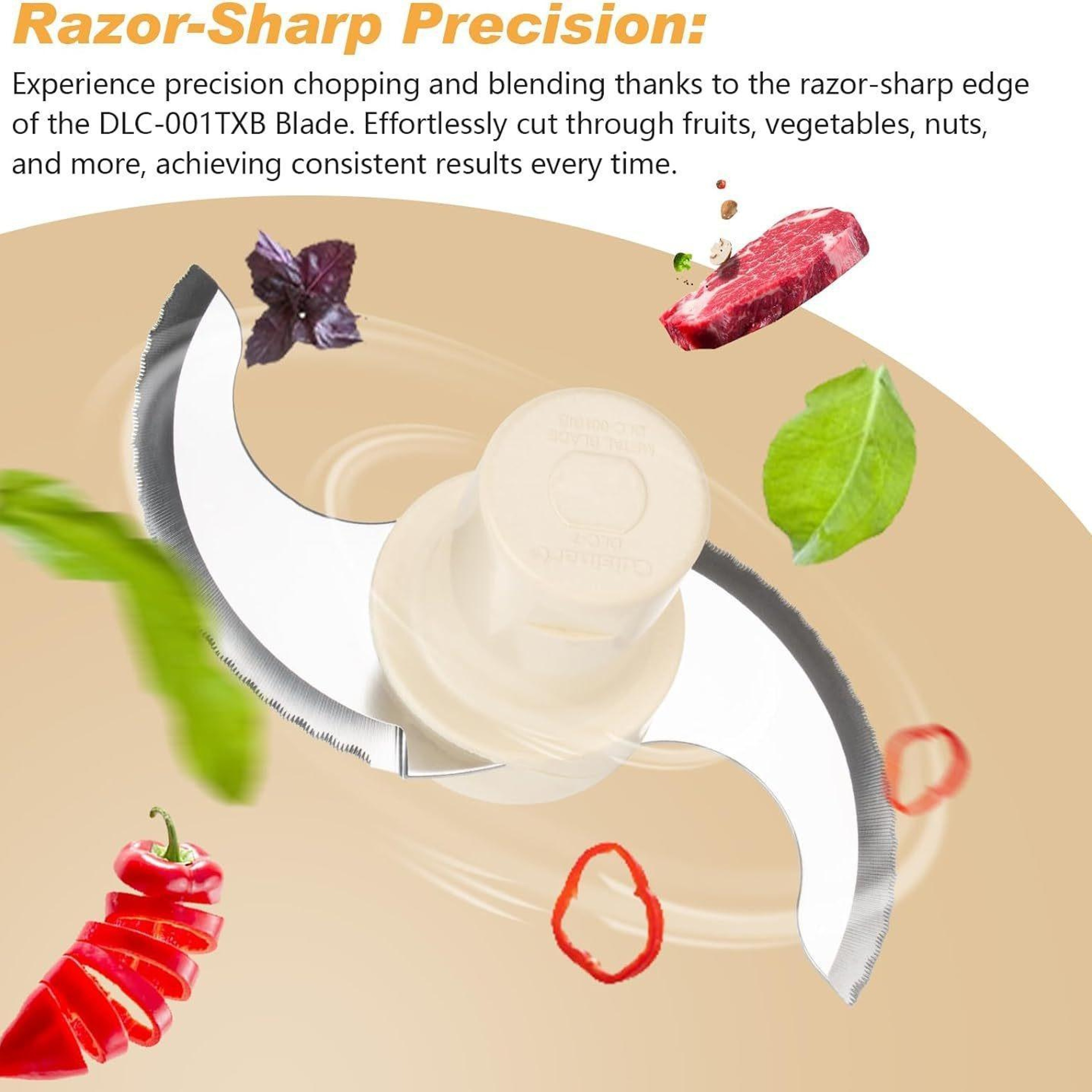 Cuisinart 14 Cup Food Processor Replacement Blade, DLC-001TXB Compatible Stainless Steel S Blade – view 3