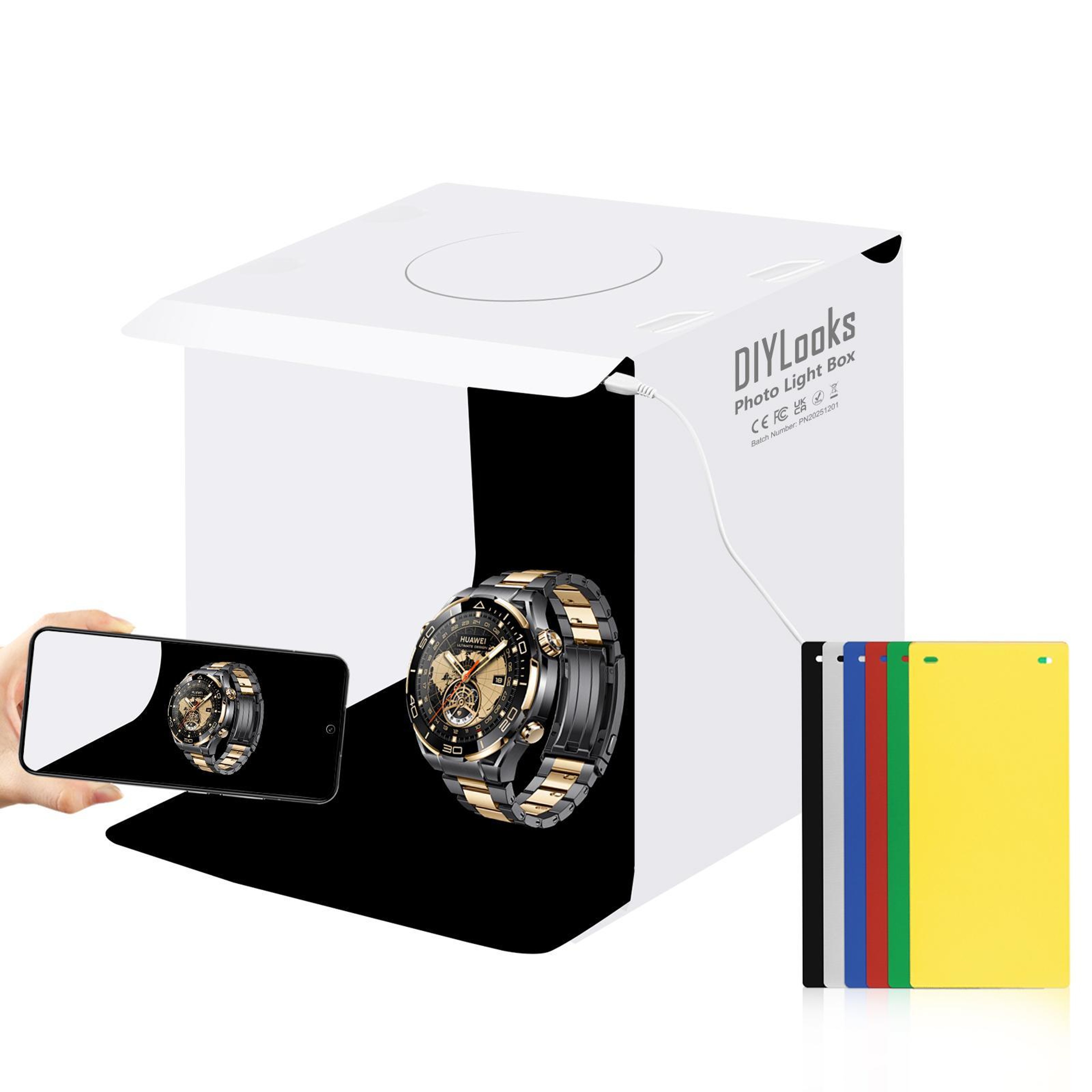 Portable Photo Light Box Studio, LED Light Box Shooting Tent Kit, Portable Photo Studio with  Backdrops – view 1