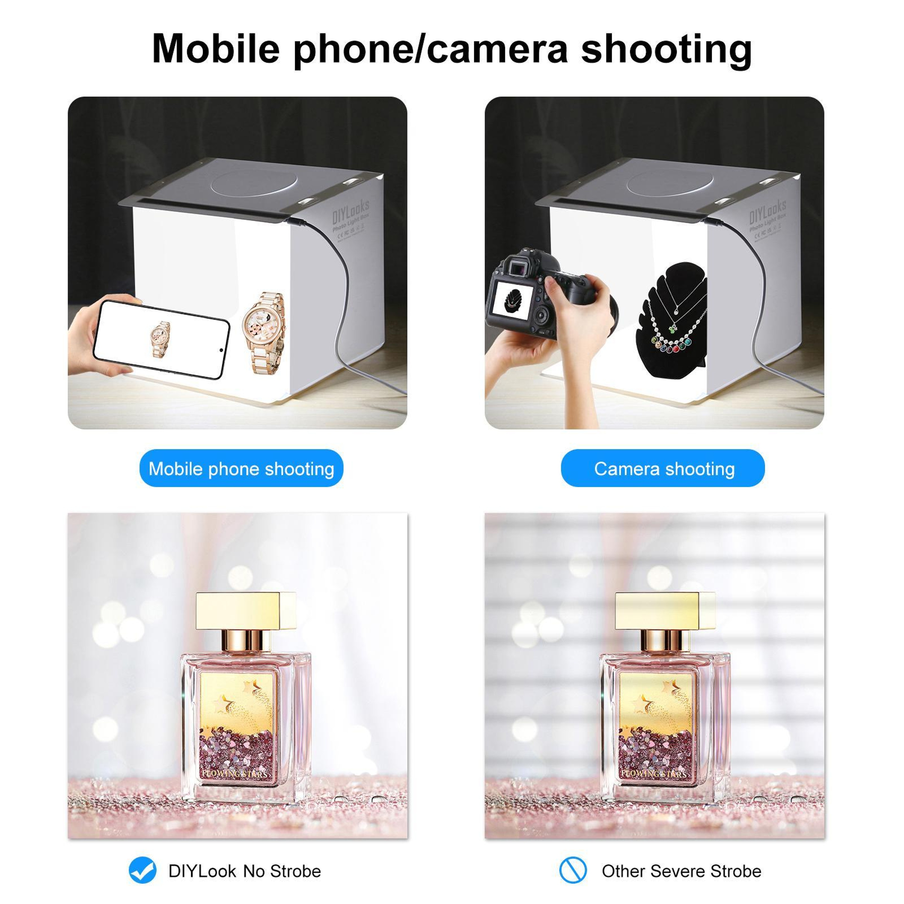Portable Photo Light Box Studio, LED Light Box Shooting Tent Kit, Portable Photo Studio with  Backdrops – view 12