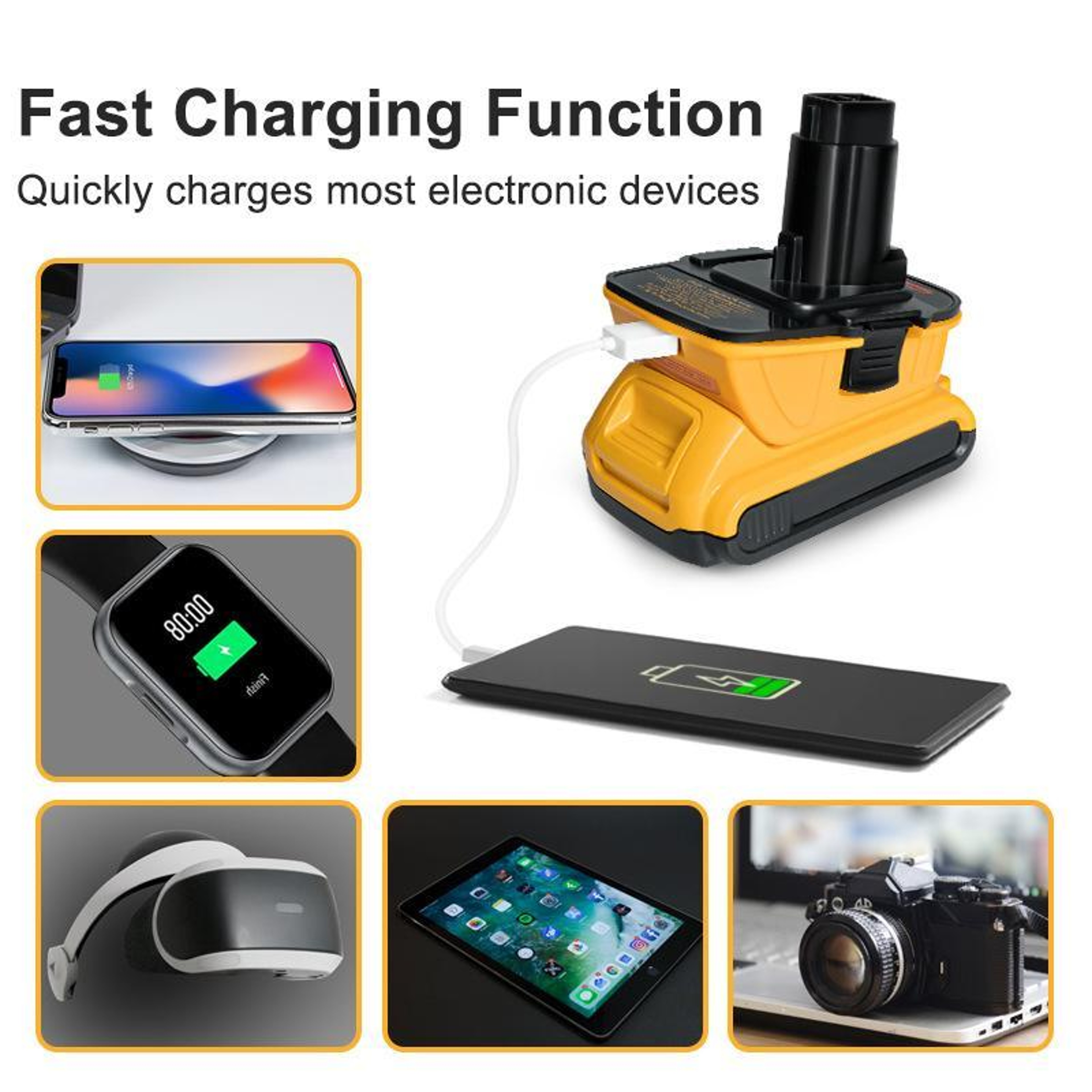 Battery Adapter Converter with USB Port DCA1820 Tool Adapter – view 3