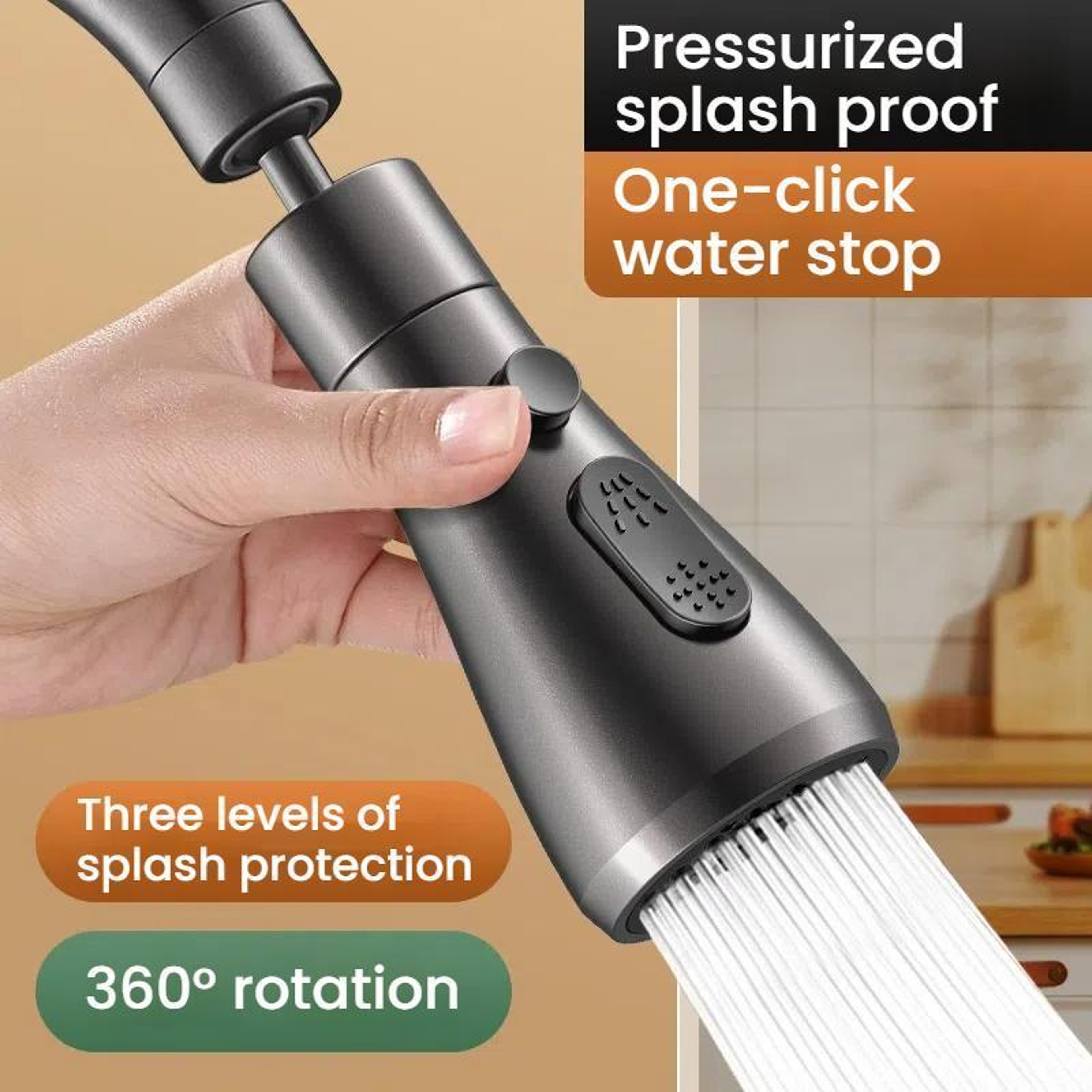 Faucet Extender With Splash Guard  3 Spray Modes For Kitchen Sink 1