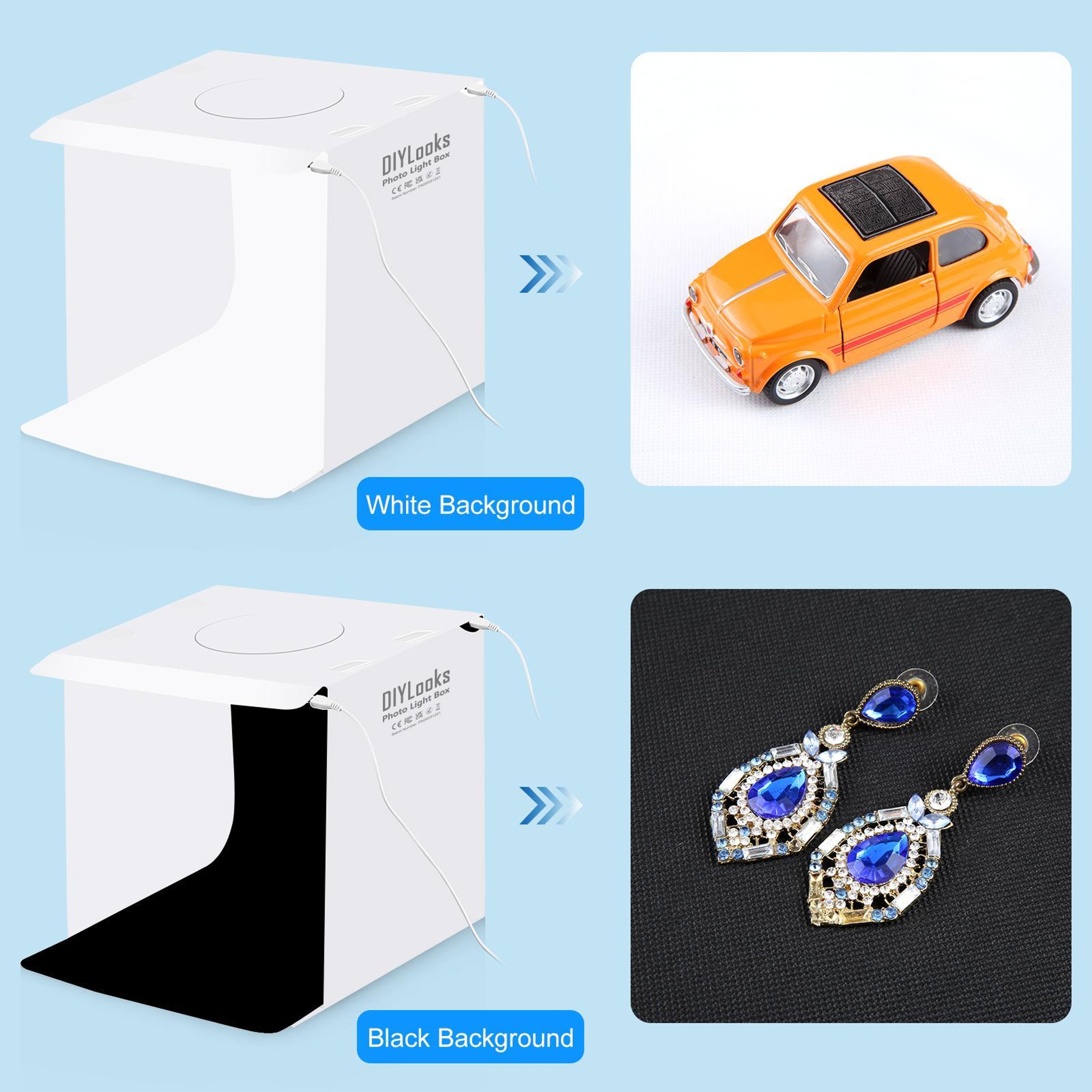 Portable LED Photo Light Box Studio Tent Kit  with Dual LED Panels and Backdrops for Product Photography – view 4