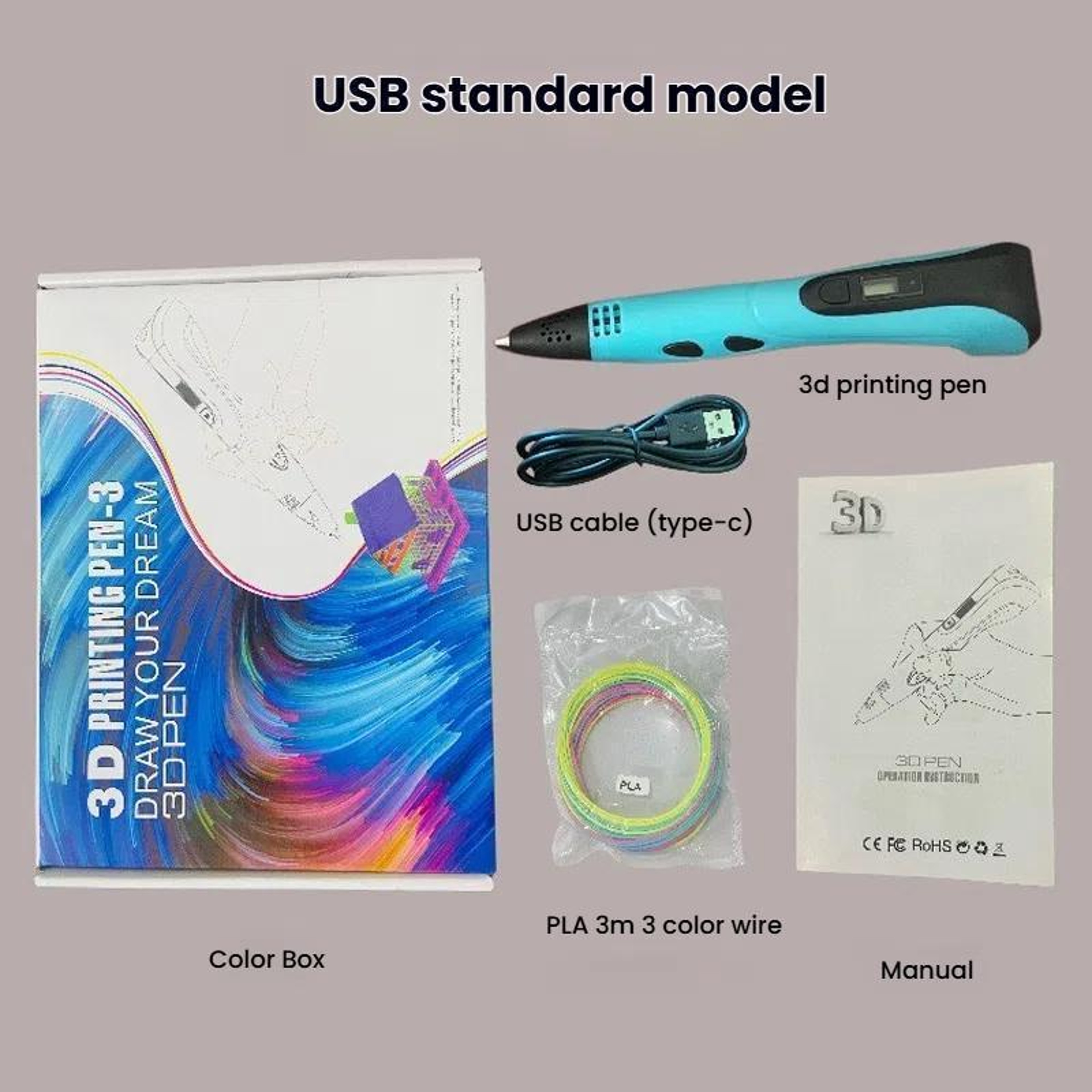 Printing Pen, DIY Drawing & Stereoscopic Doodle Pen, Type-C Fast Heating Creative Tool – view 4