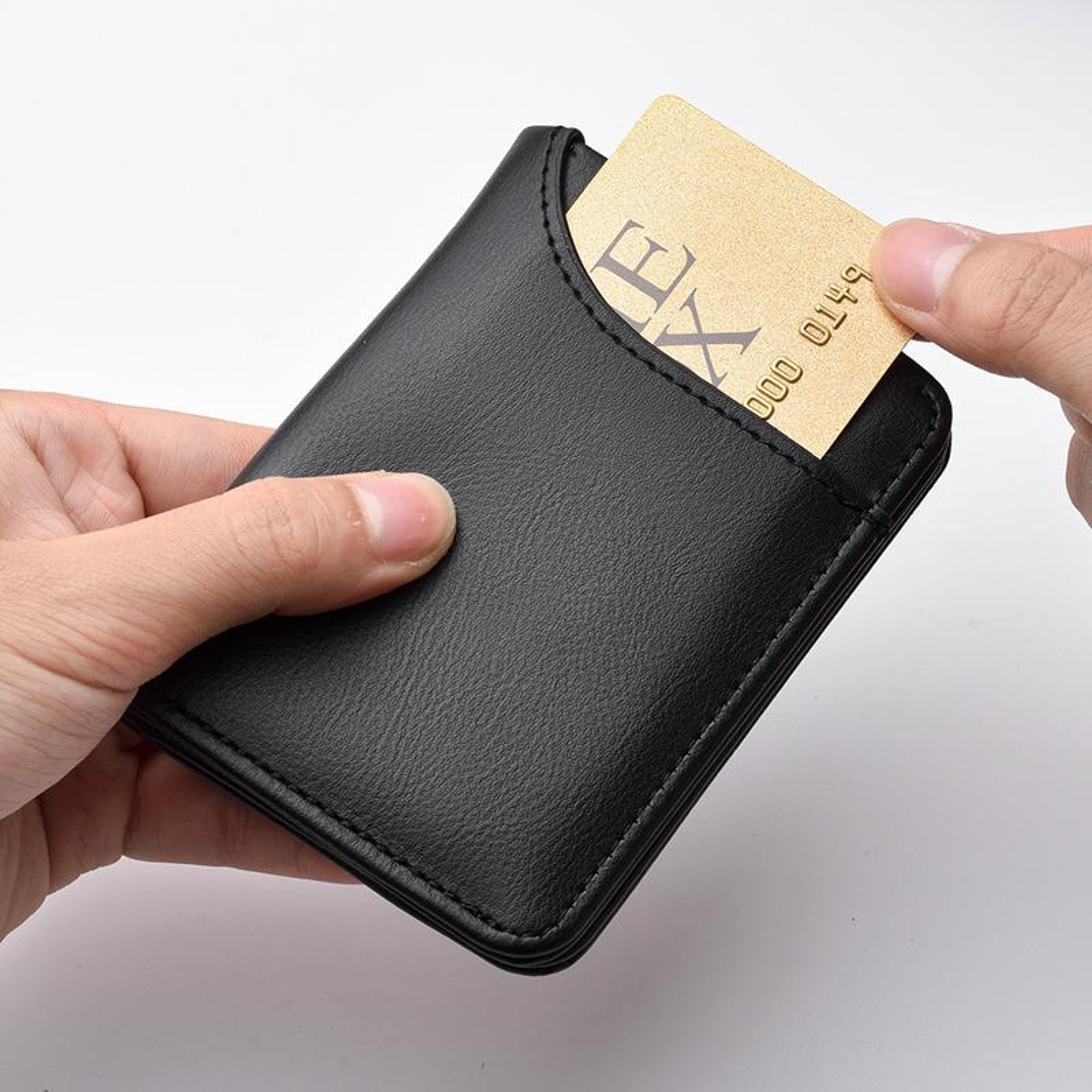 Men Leather Wallet Slim Vertical Card Holder Compact ID Wallet For Everyday Carry 3