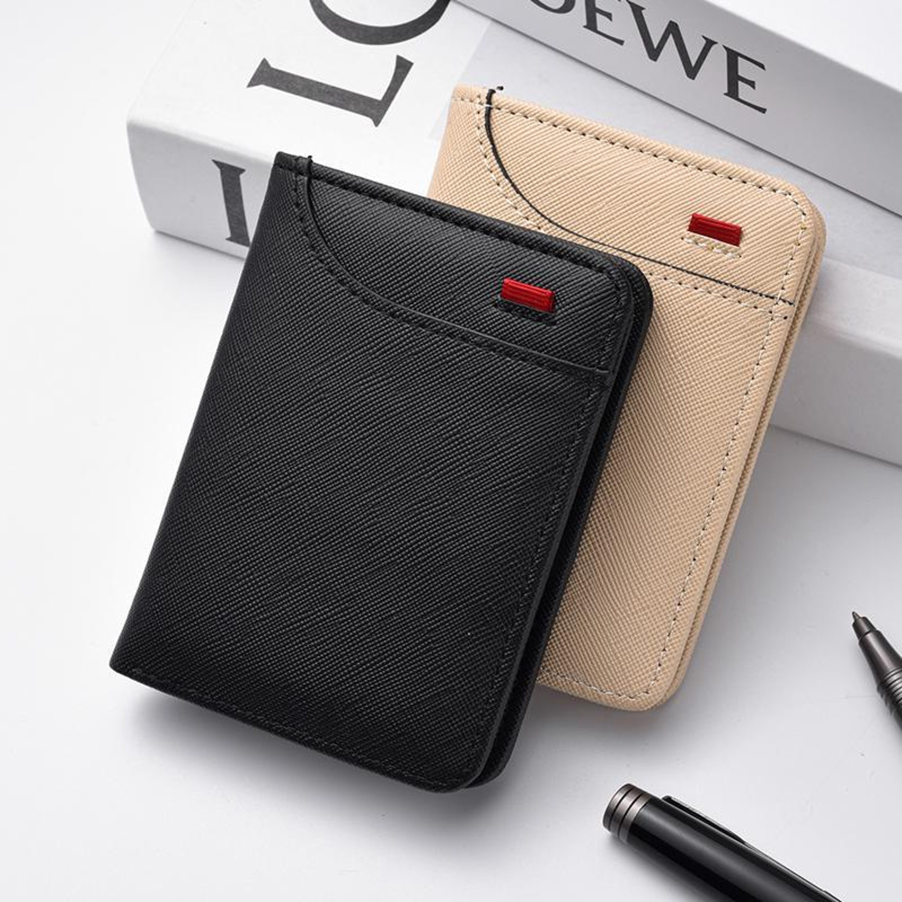 Men Leather Wallet Slim Vertical Card Holder Compact ID Wallet For Everyday Carry 0