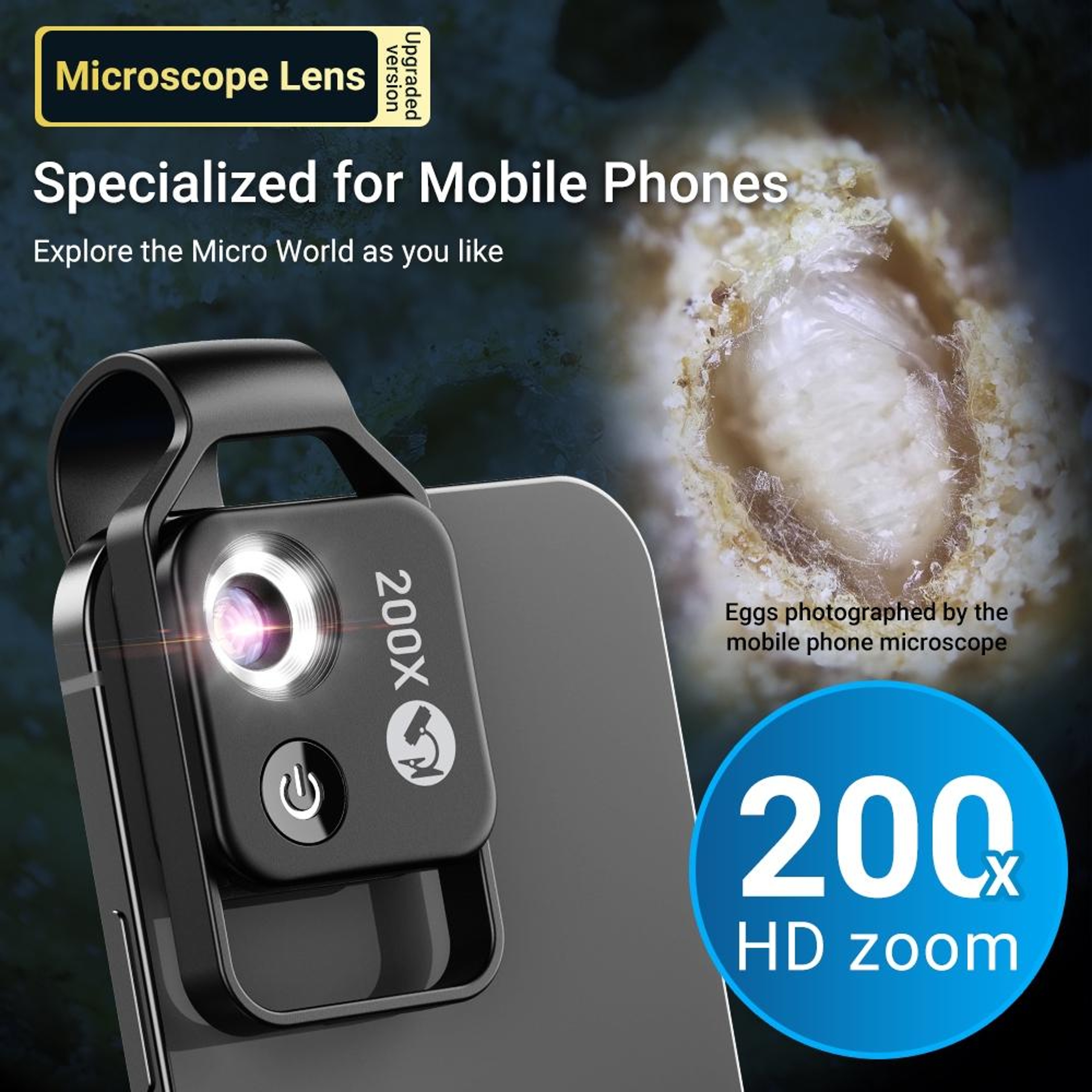Smartphone Microscope Lens With CPL  LED Light For Kids Science Exploration 9