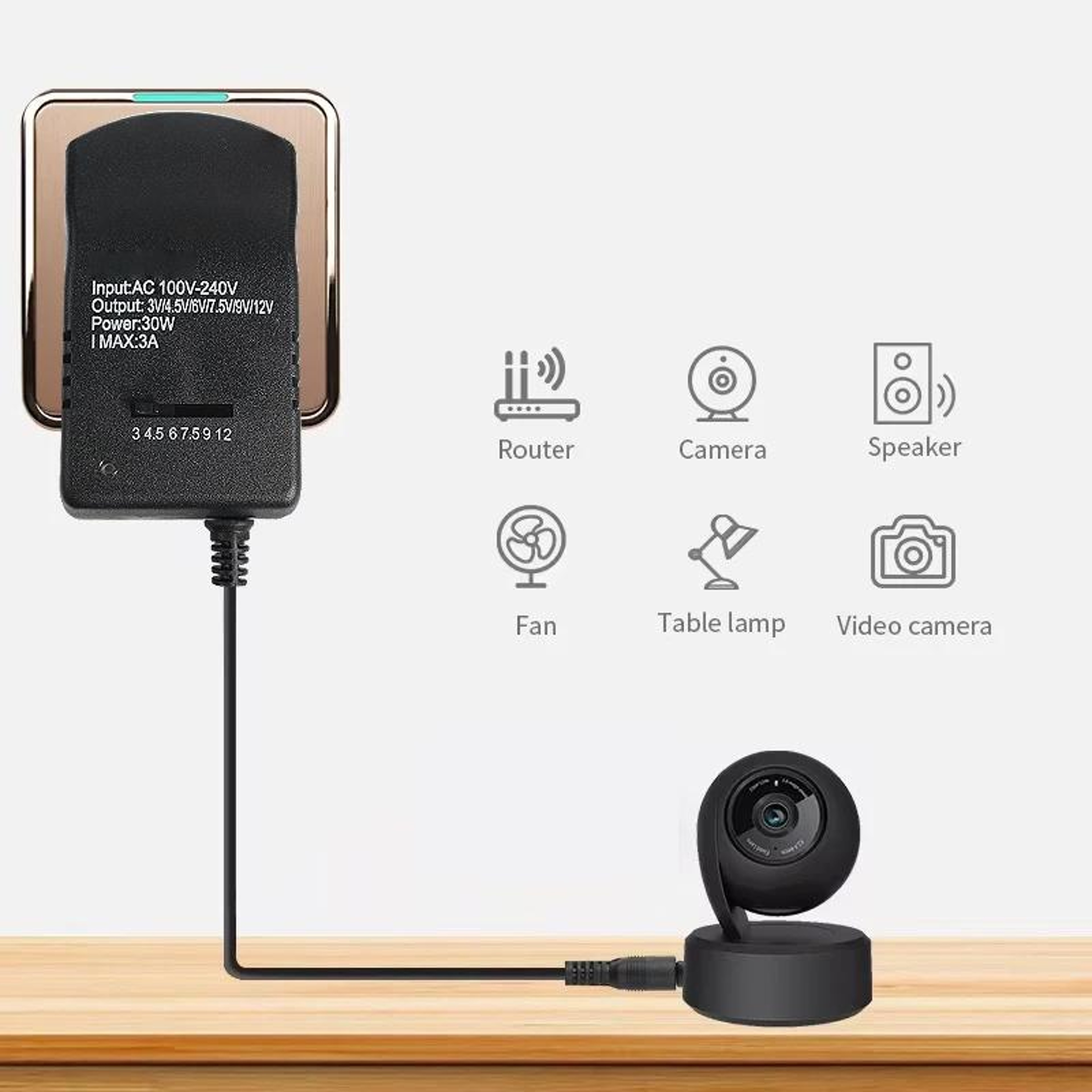Universal Adjustable Power Adapter  Multi Voltage  Charger – view 3