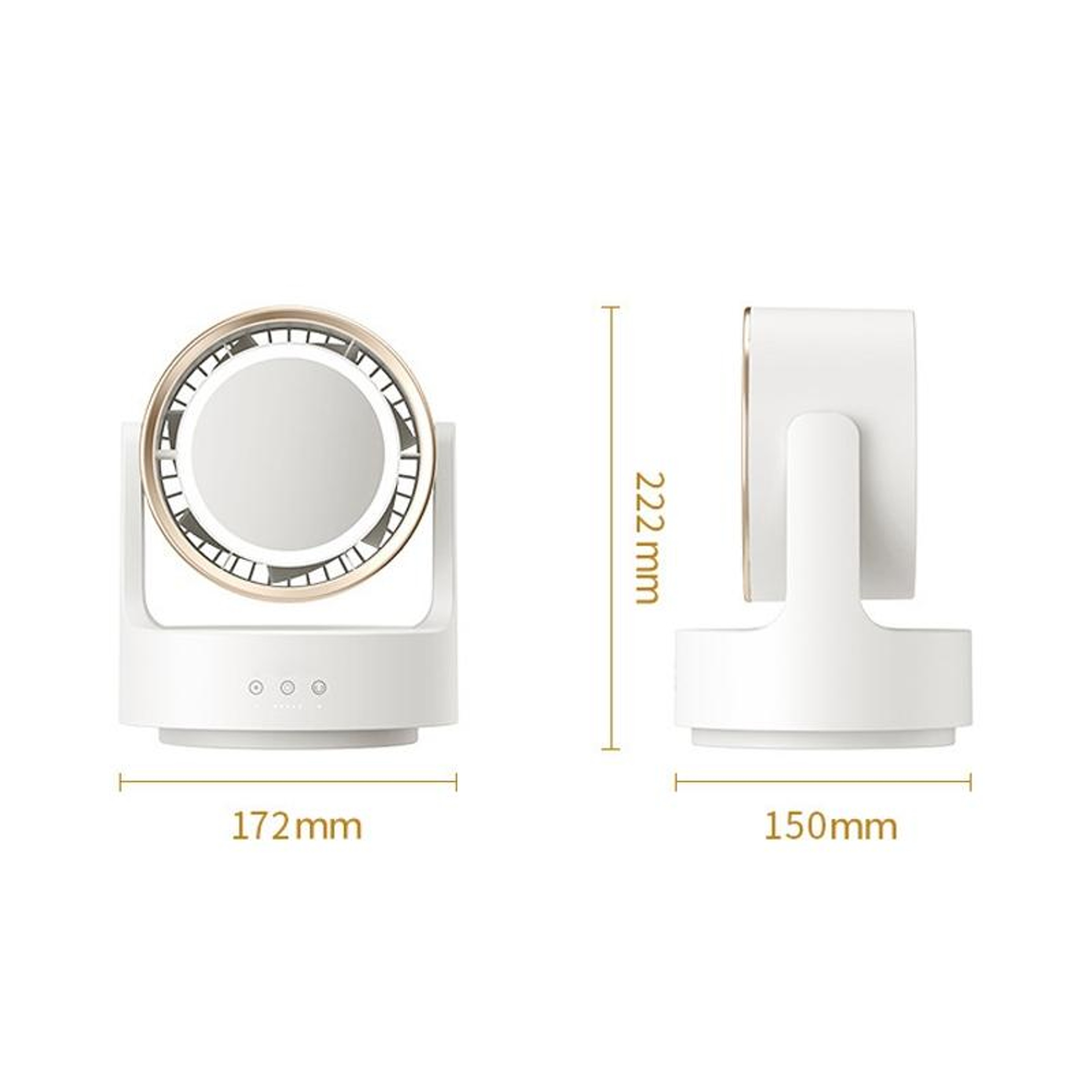 3in1 Bladeless Desk Fan With LED Light And Mirror USB Portable Quiet Air Circulator 9