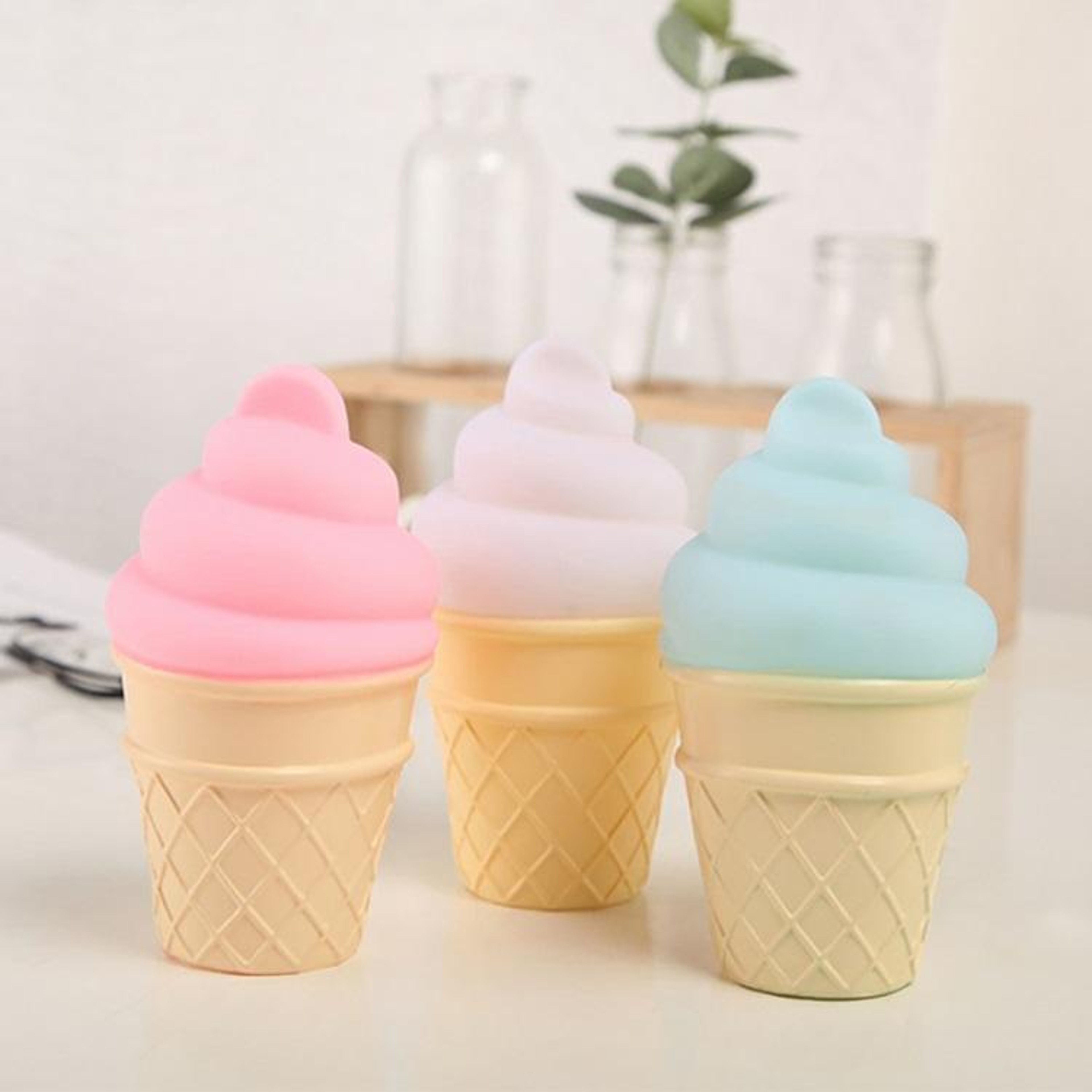 Cartoon Ice Cream LED Night Light Set for Kids Bedroom Decorative Ambient Lamp – view 2