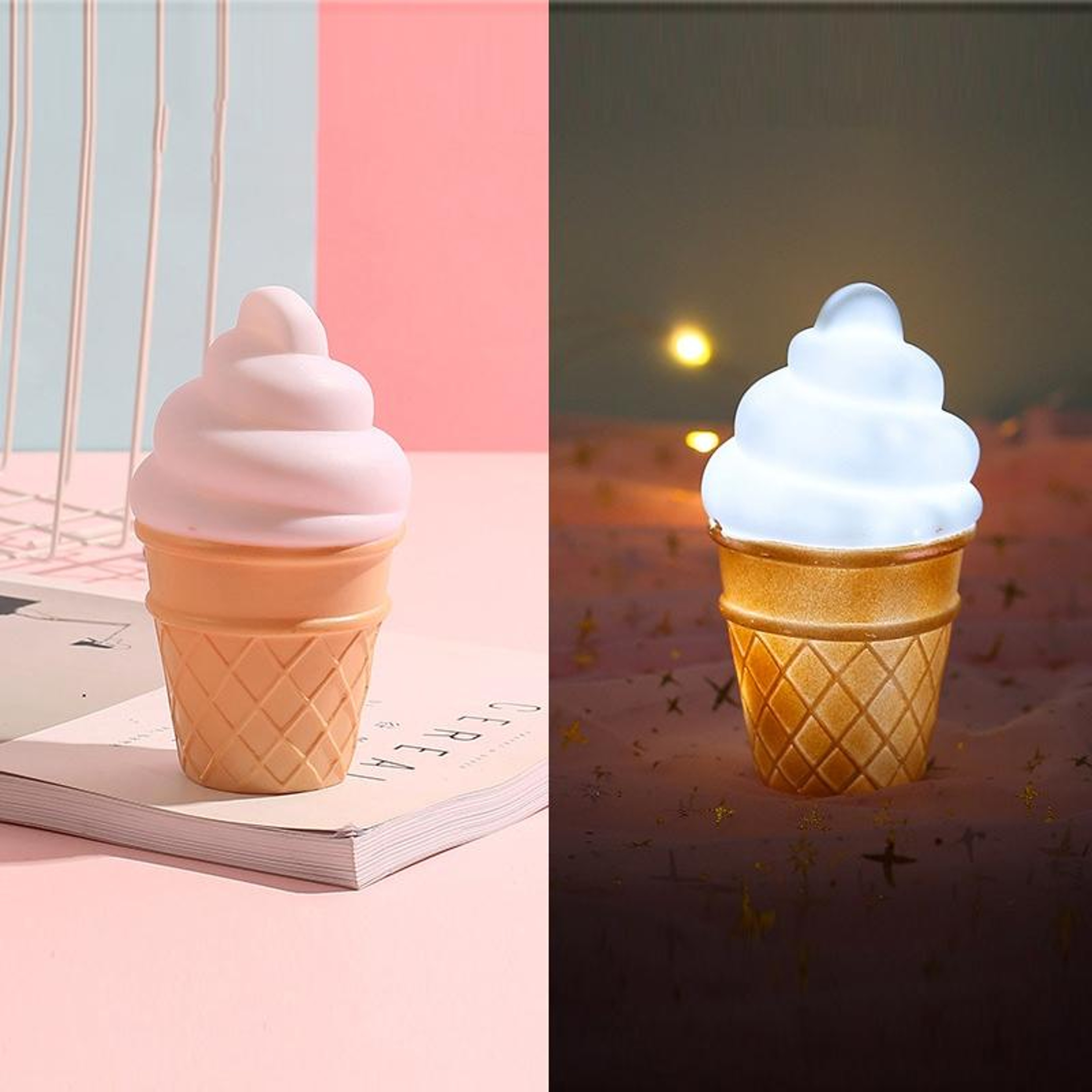 Cartoon Ice Cream LED Night Light Set for Kids Bedroom Decorative Ambient Lamp – view 8
