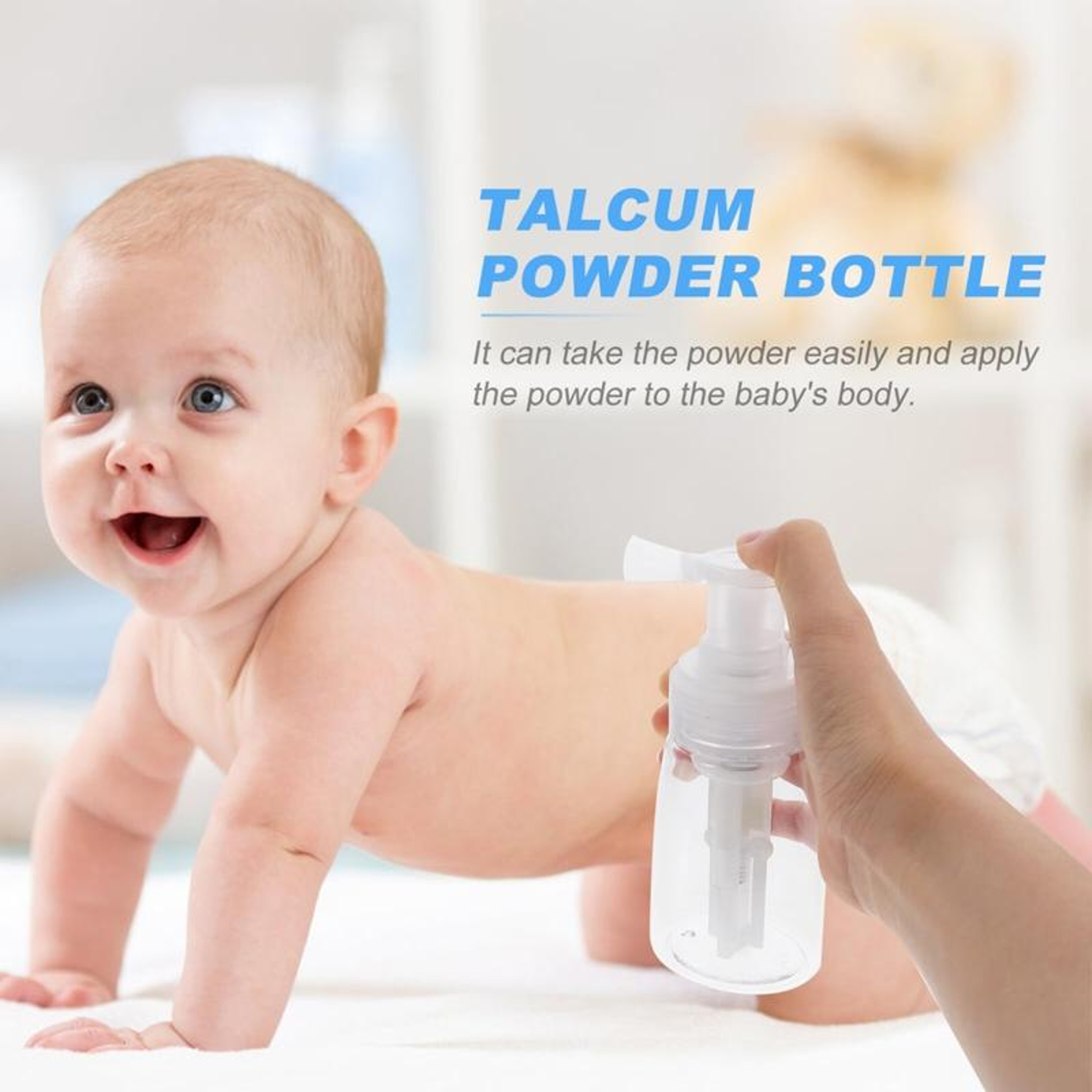 Portable 180ml Powder Spray Bottle Easy Refill Prickly Heat Powder Dispenser For Travel  Daily Use 4