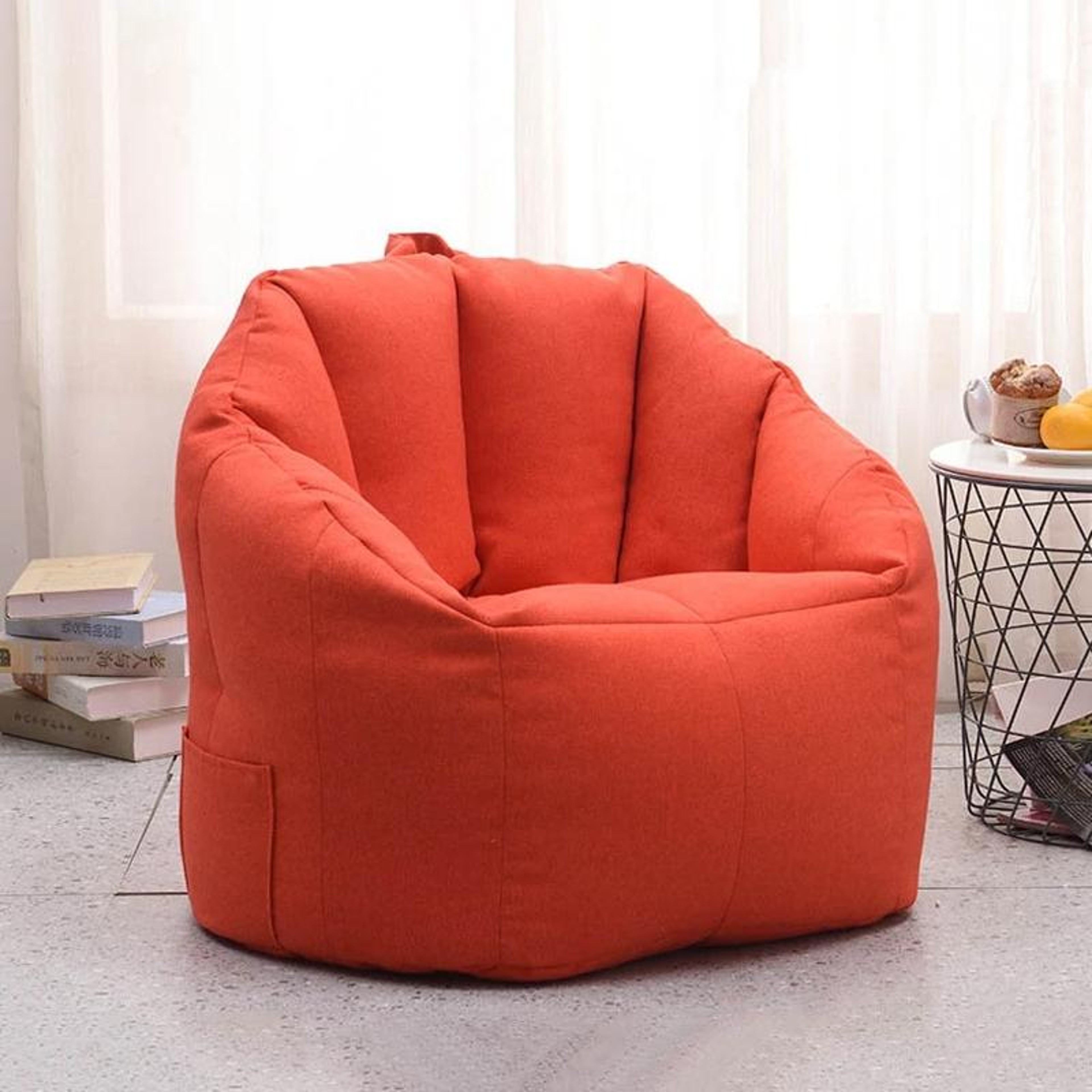 Removable Washable Lazy Sofa Chair With Side Pockets Soft Floor Sofa For Small Spaces 4