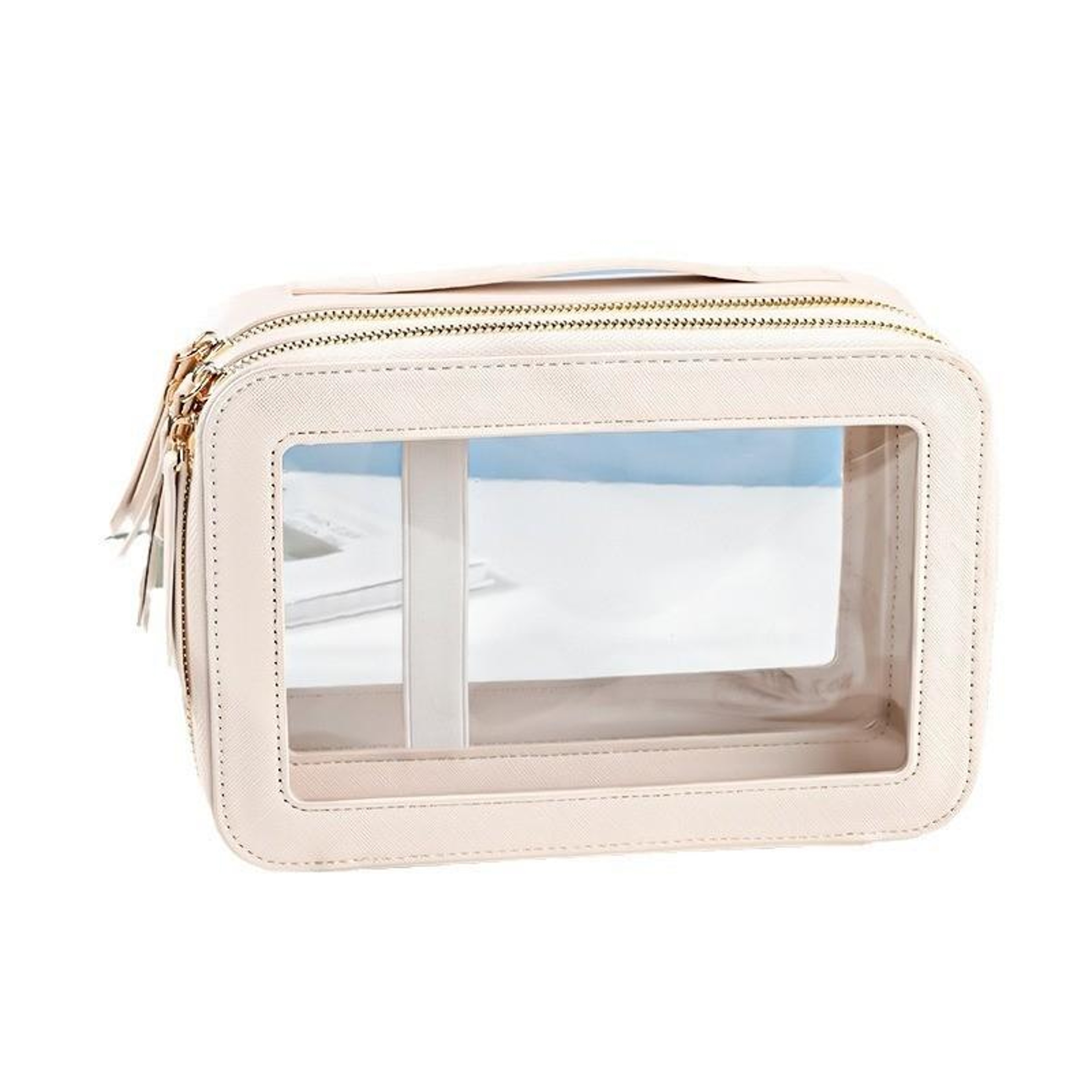 Large Capacity Waterproof Travel Makeup Bag With Wet Dry Separation Transparent Organizer 0