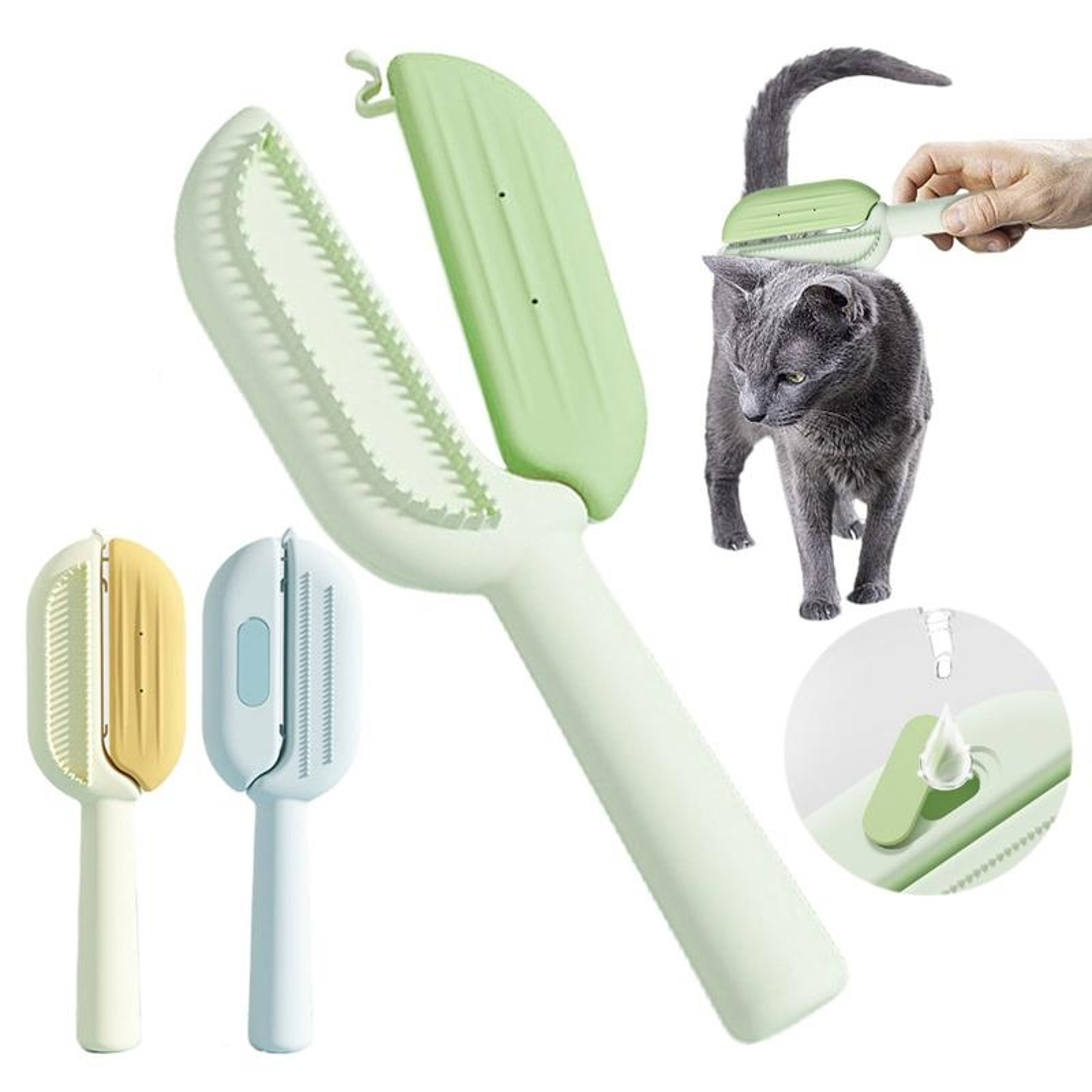 Steam Release Pet Grooming Brush With Water Tank Gentle Pet Hair Remover  Dog Cat Grooming Comb 2